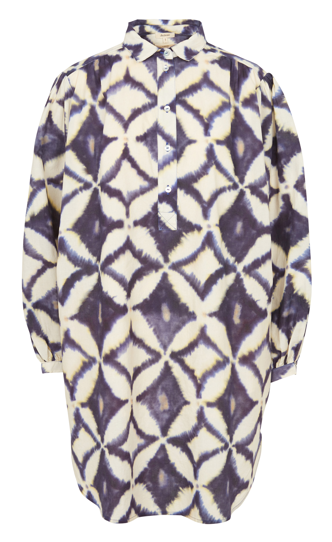 Short printed shirt dress with classic collar BELLEROSE Grey
