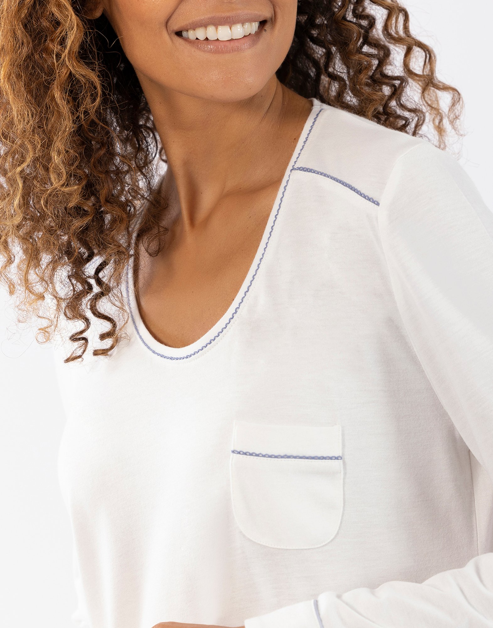 Cotton modal nightshirt LE CHAT White