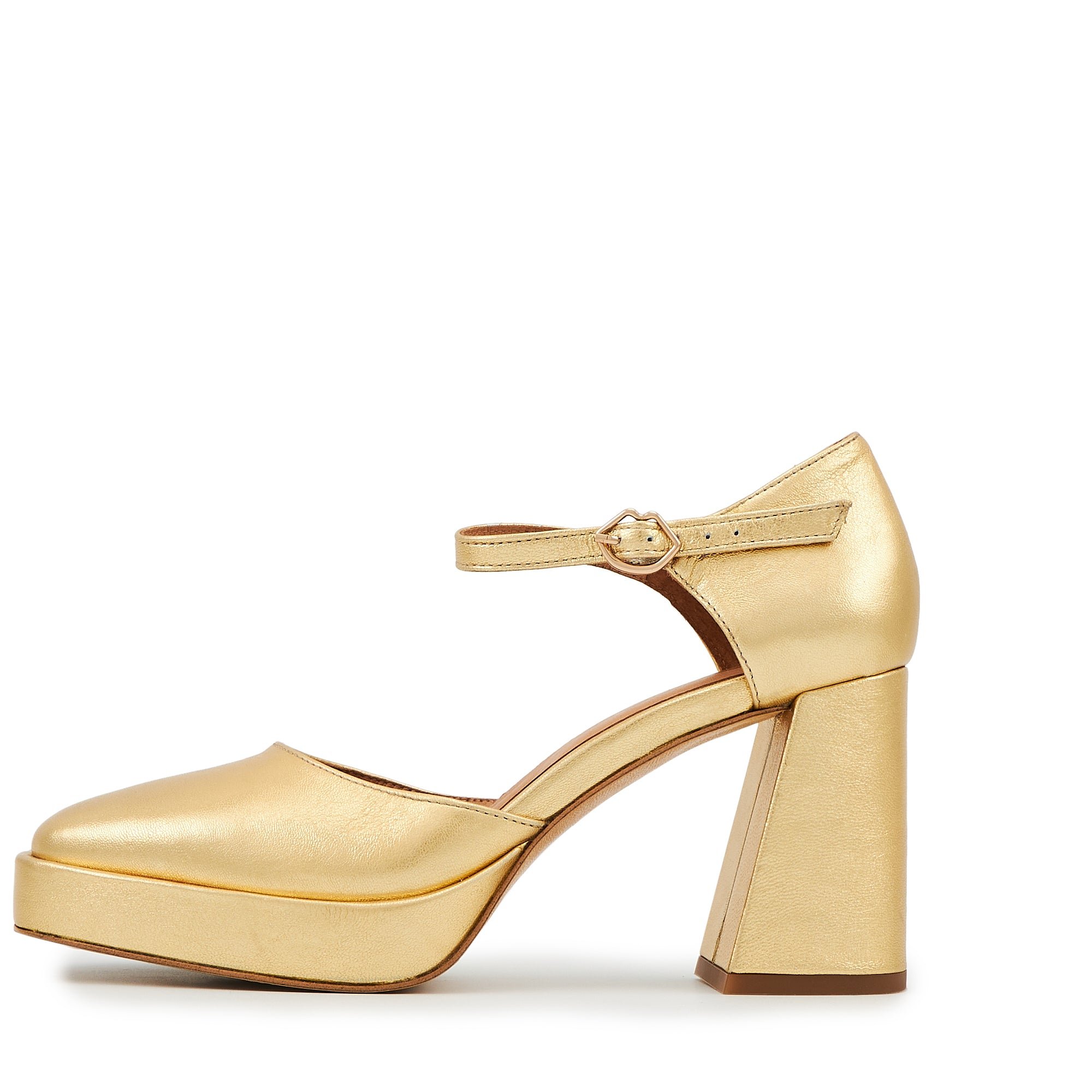 Leather Mary Janes BONS BAISERS PARIS Golden