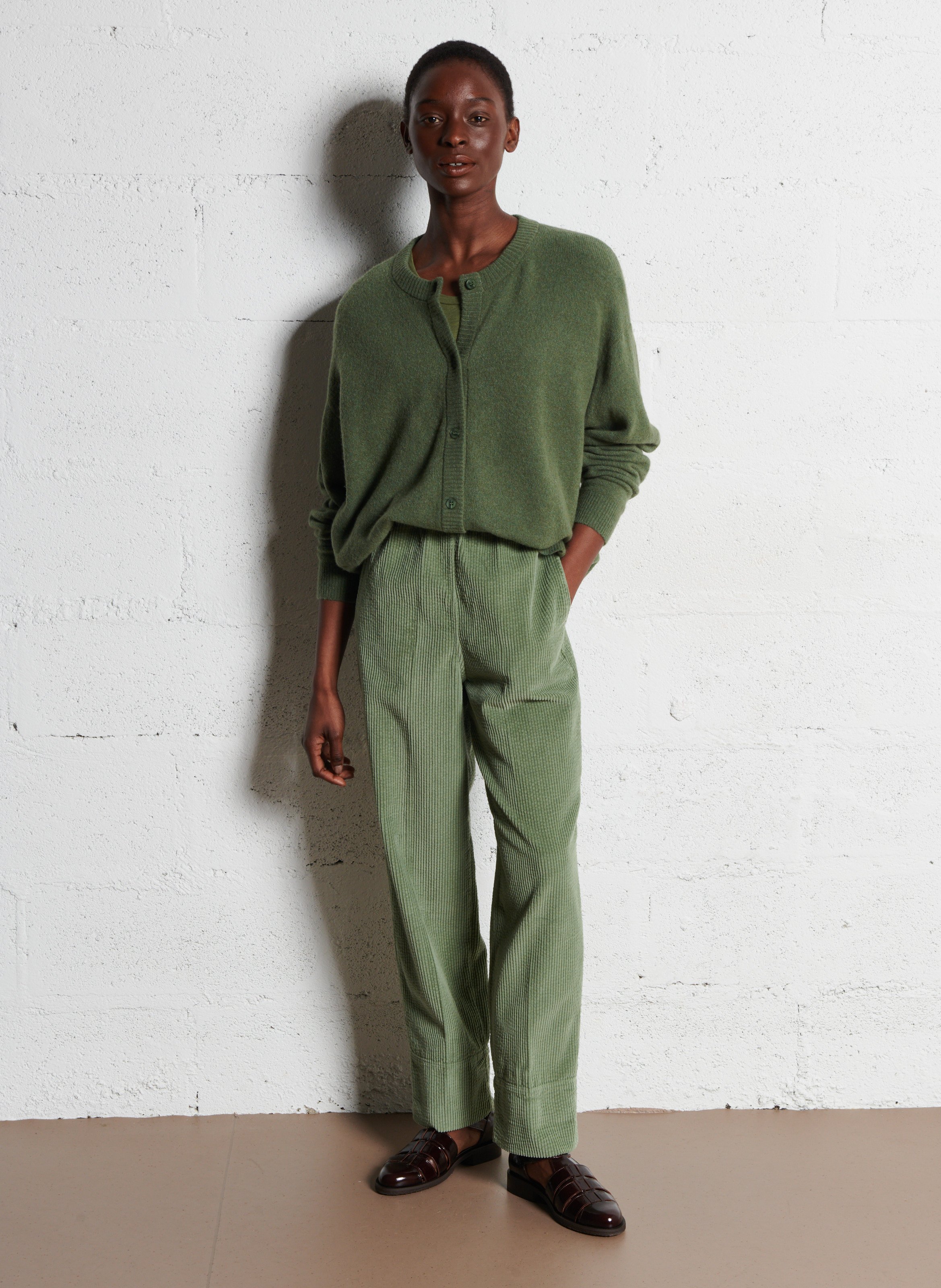 Gestreept T-shirt in marinelook met lange mouwen AMERICAN VINTAGE Groen