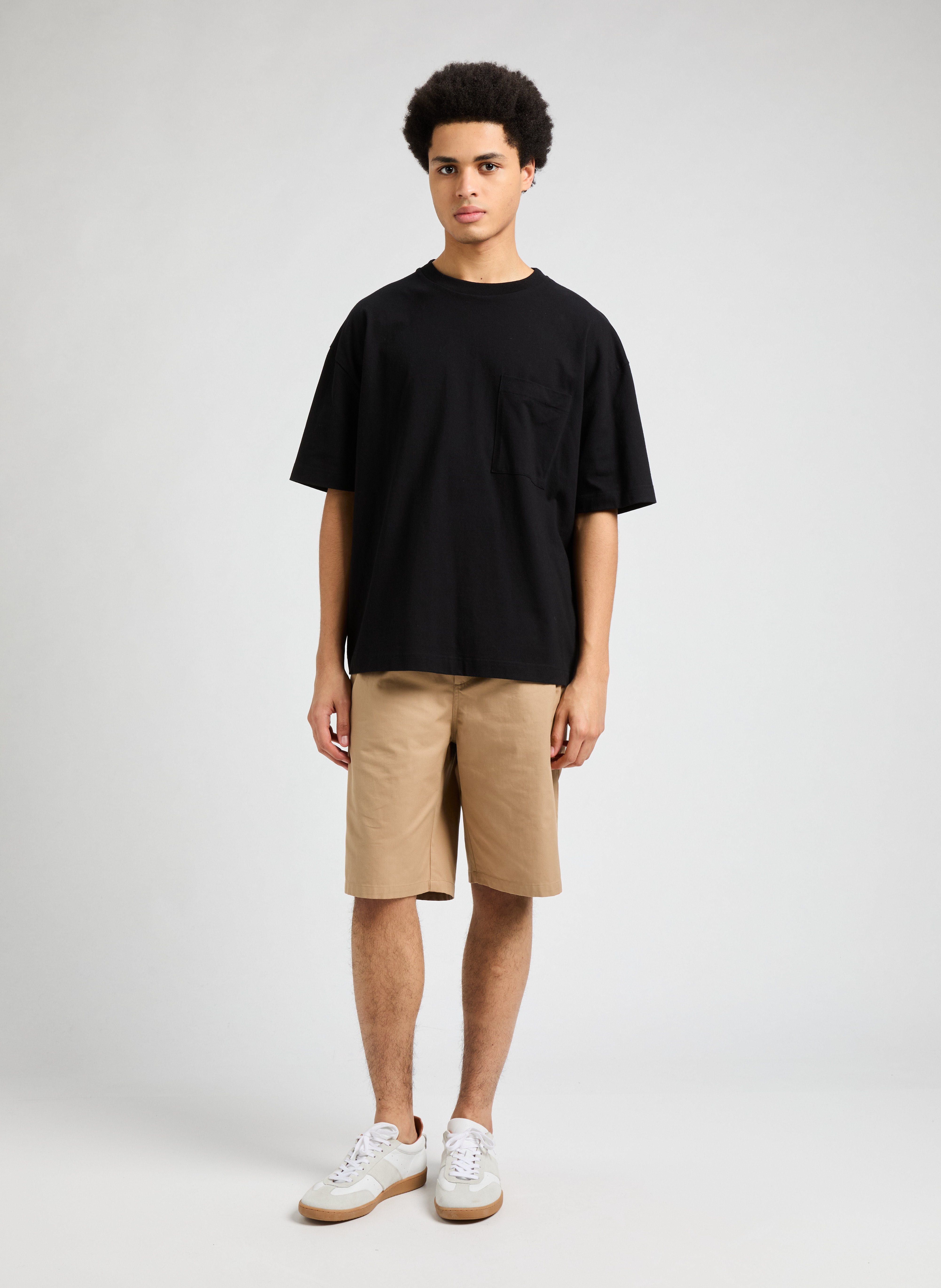 Round neck organic cotton T-shirt SAISON 1865 Black