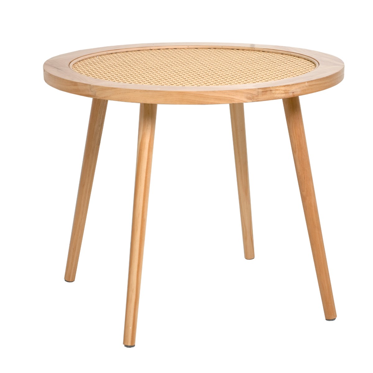 Wooden cane end table FACTORY Beige