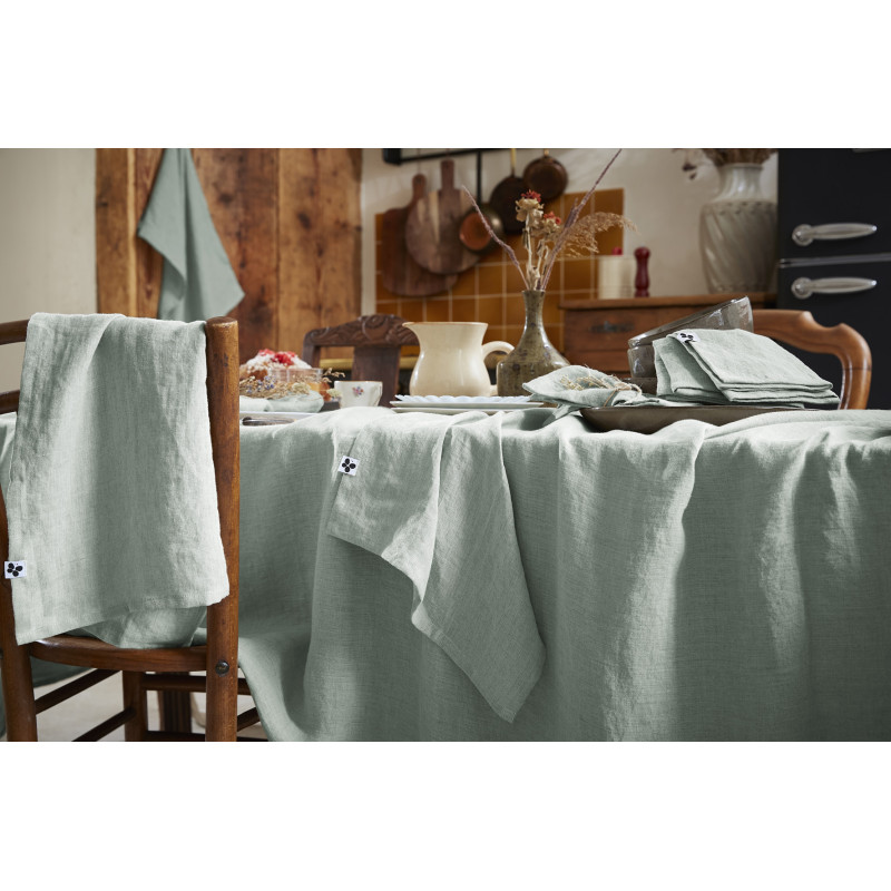 Cotton gauze tablecloth L'EFFET PAPILLON Blue