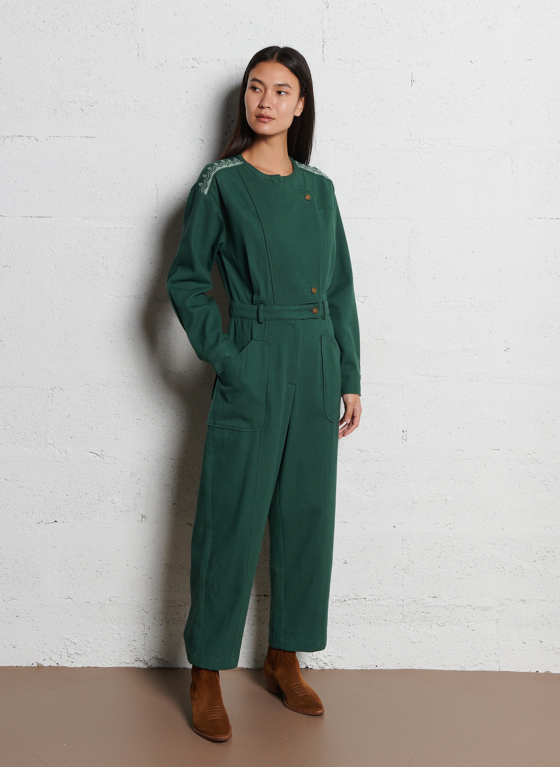 Cotton jumpsuit LOUISE MISHA Green