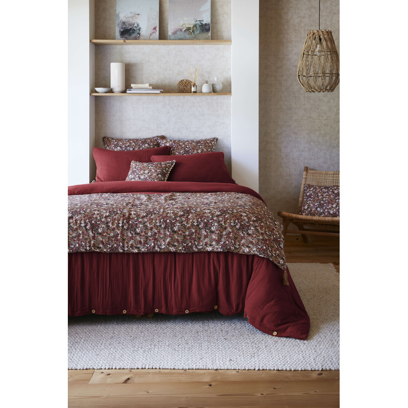 Cotton gauze bedspread or end-of-bed throw L'EFFET PAPILLON