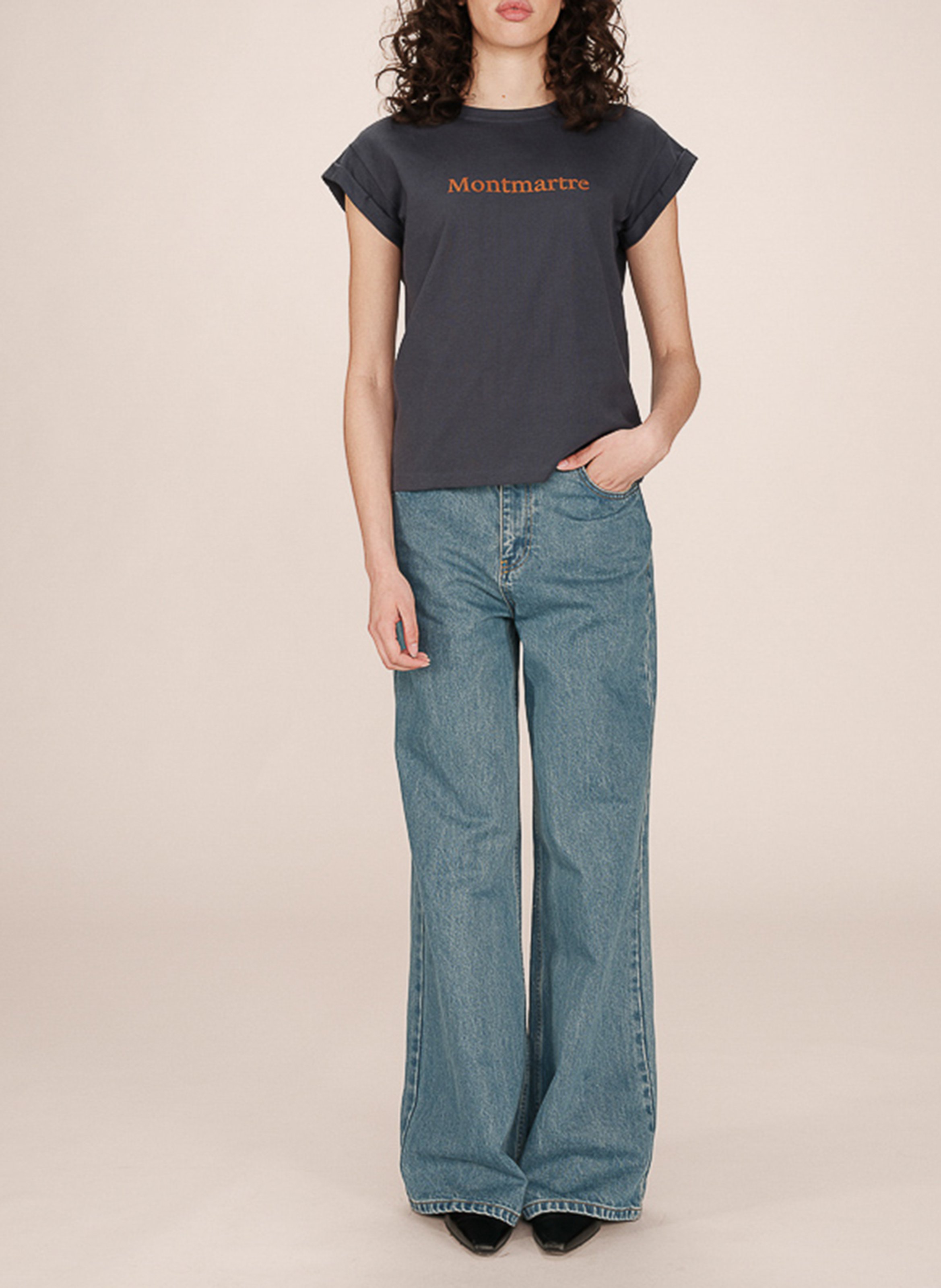 Tee-shirt col rond en coton GRACE ET MILA Bleu