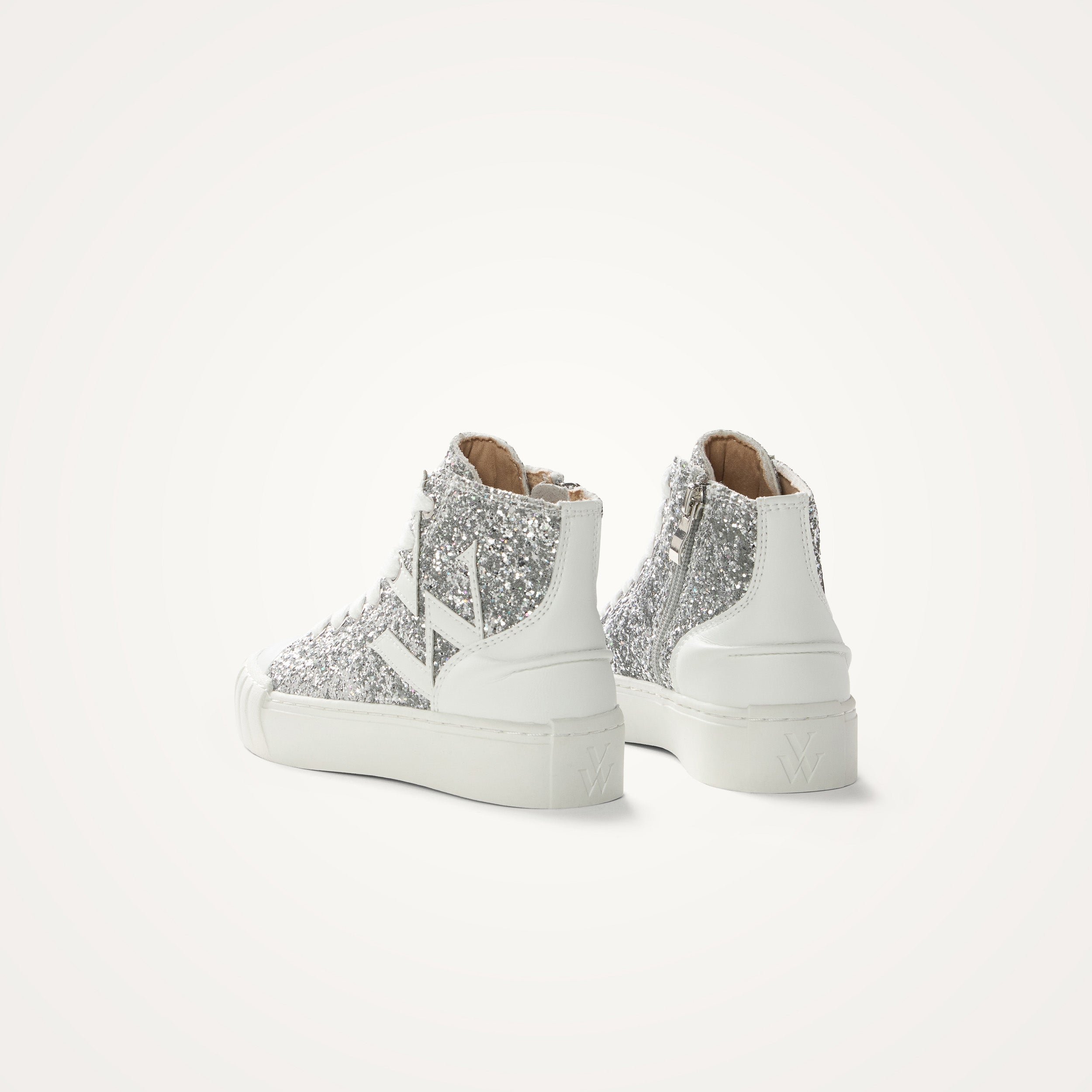 High-top glitter sneakers VANESSA WU Silver