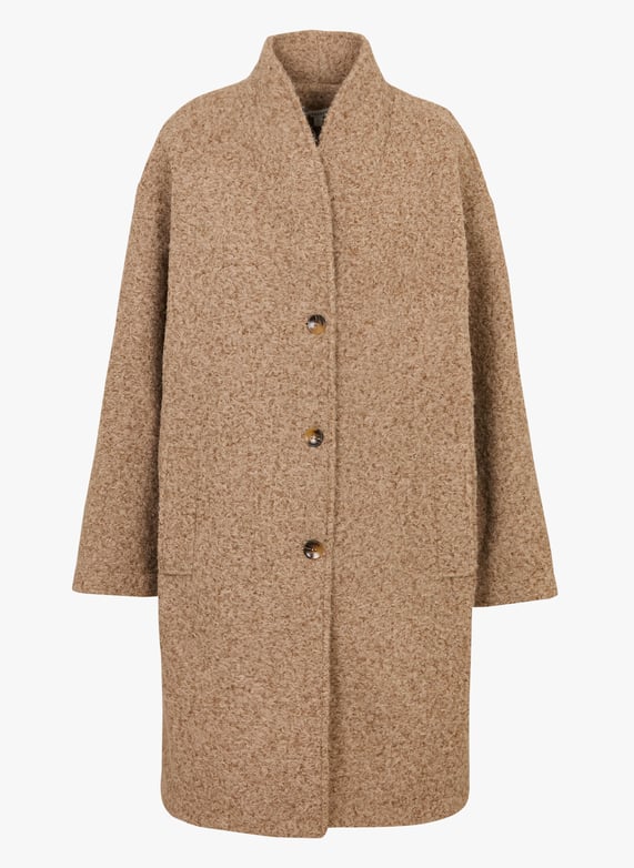 Abrigo con cuello alto Beige Humility Mujer Place des Tendances