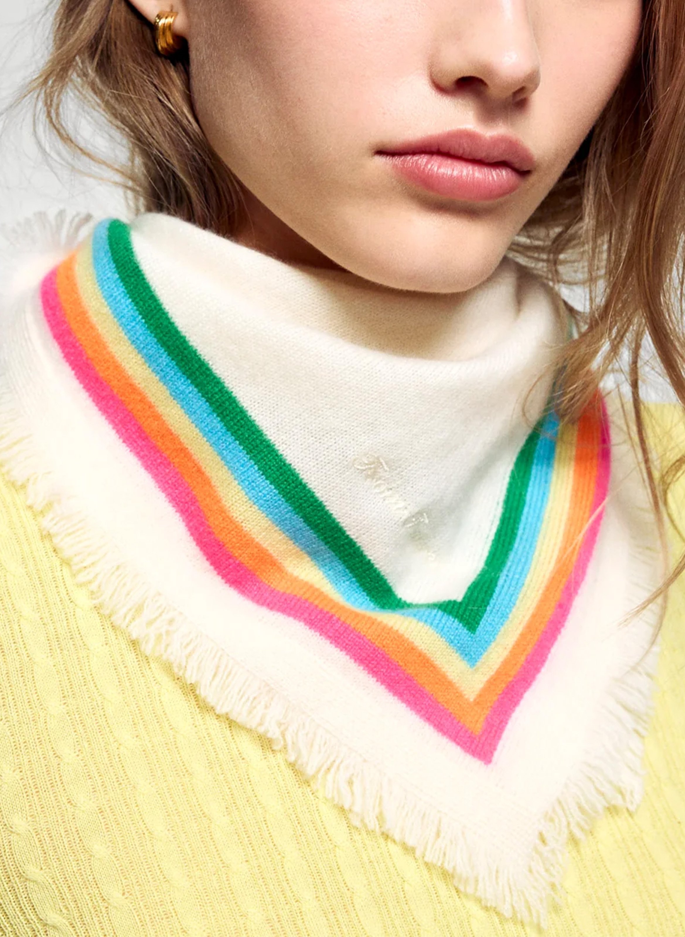 Striped cashmere scarf FROM FUTURE Beige