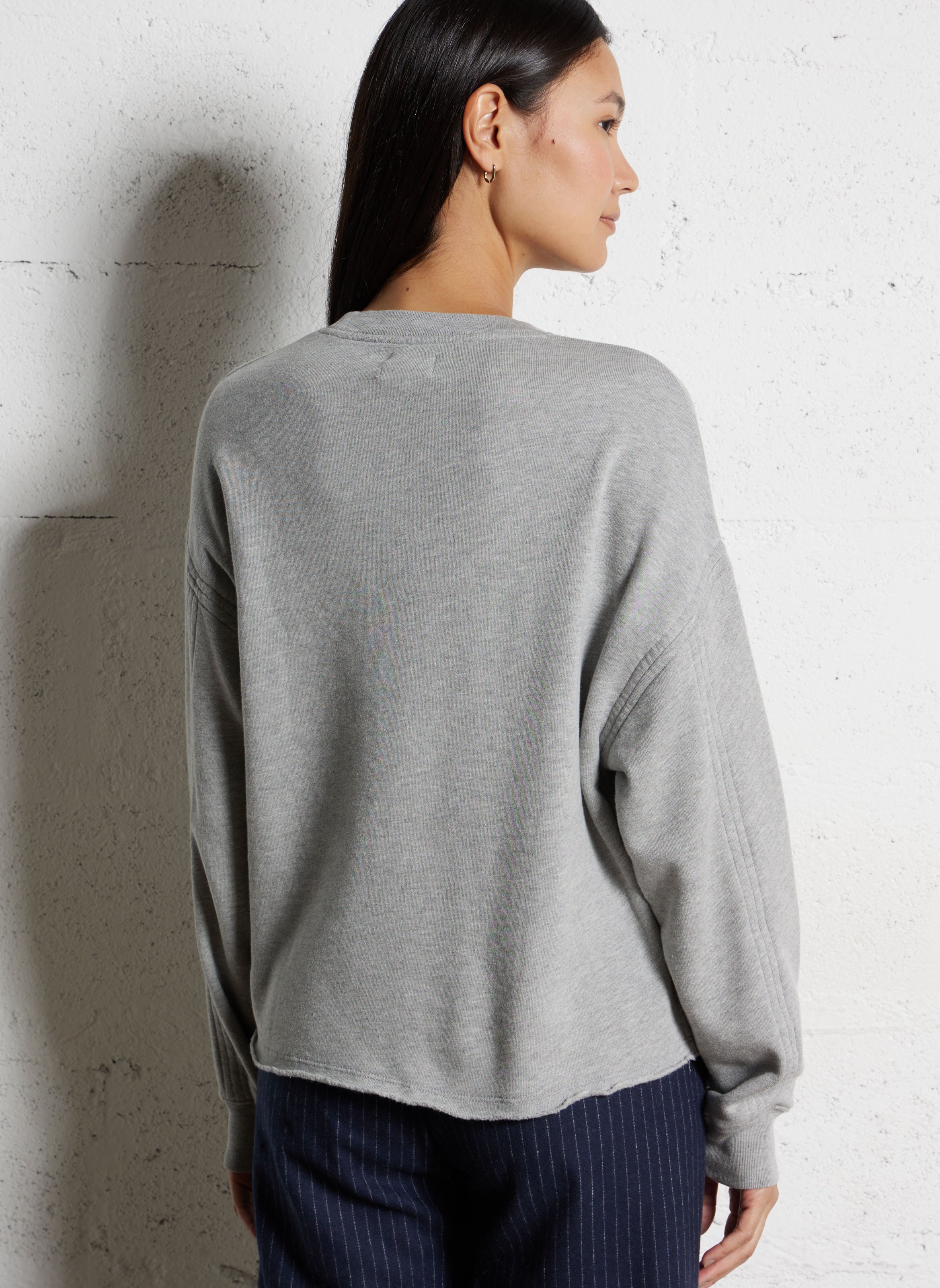 Sweat ample col rond imprimé en coton mélangé HARTFORD Multicolore