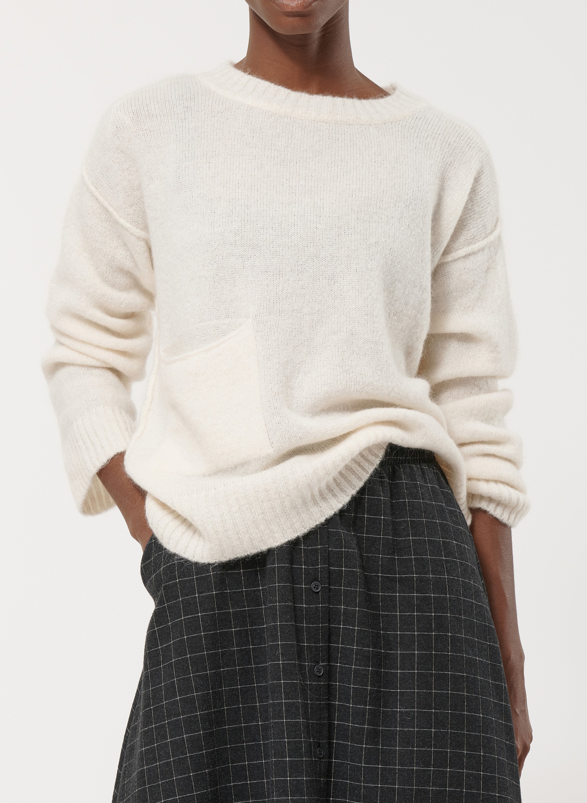 Pull col rond  HUMILITY Blanc