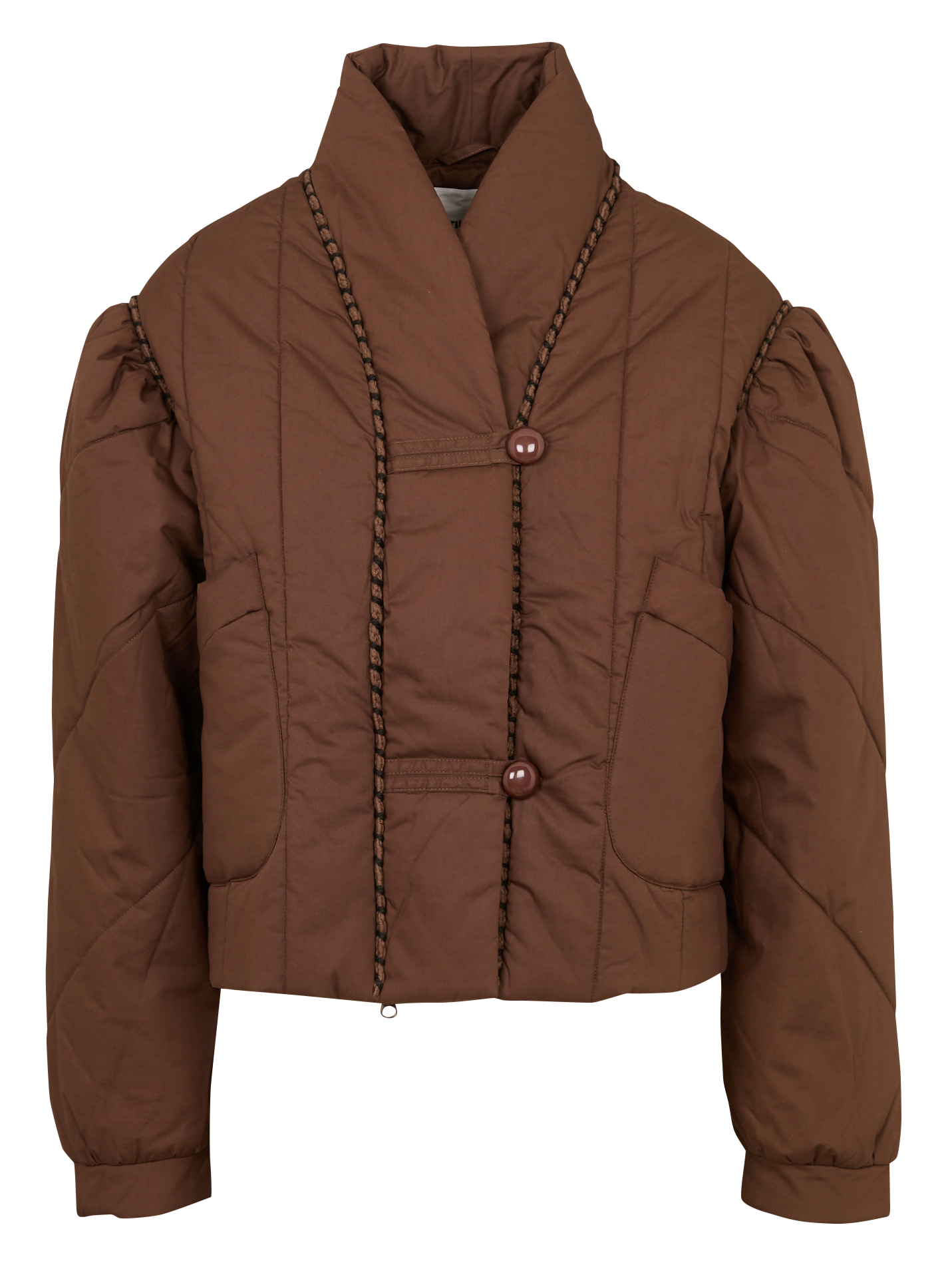 Weite, einfarbige Baumwolljacke mit Knöpfen ANTIK BATIK Braun