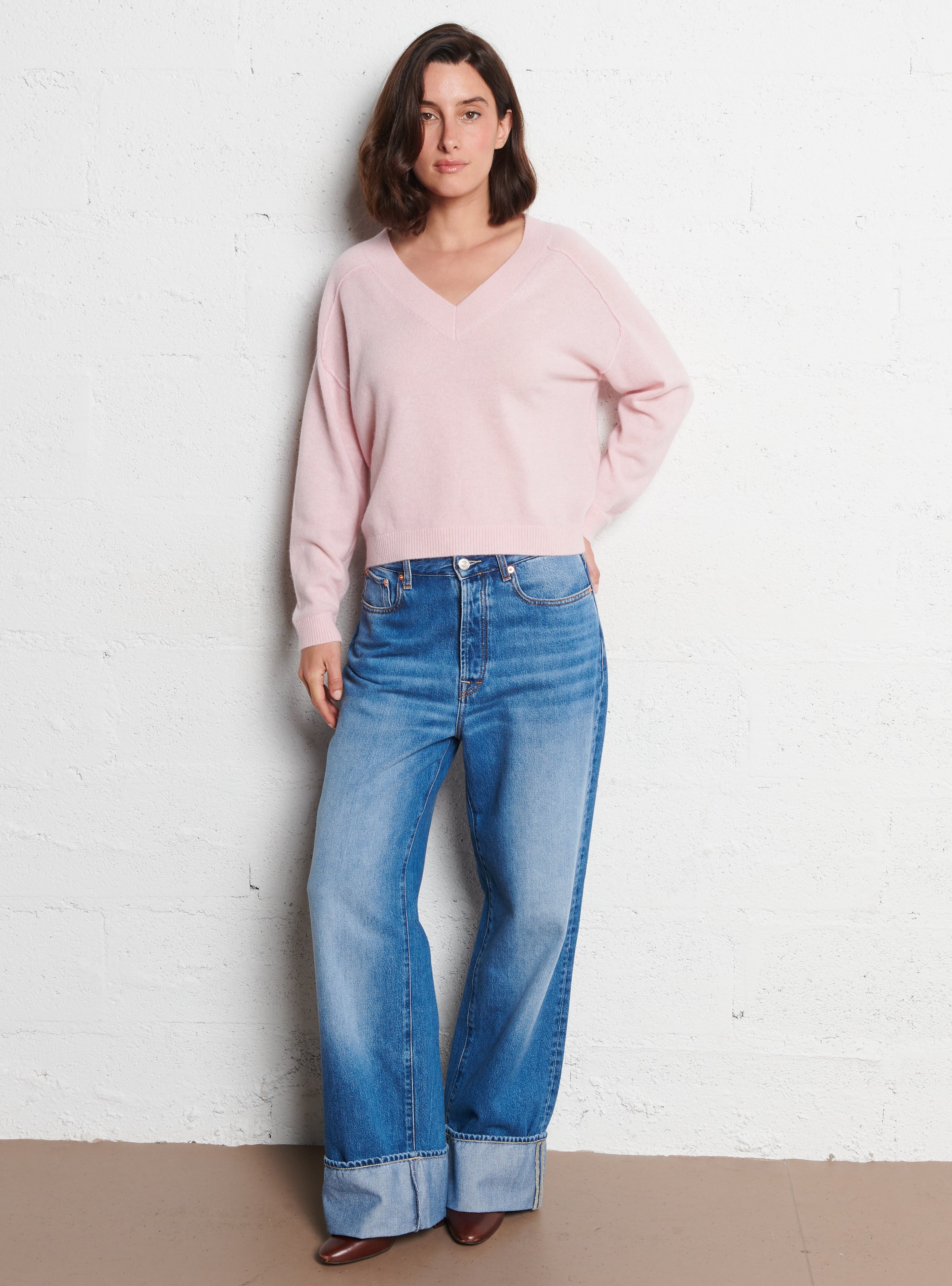 Jean large en coton mélangé BELLEROSE Bleu