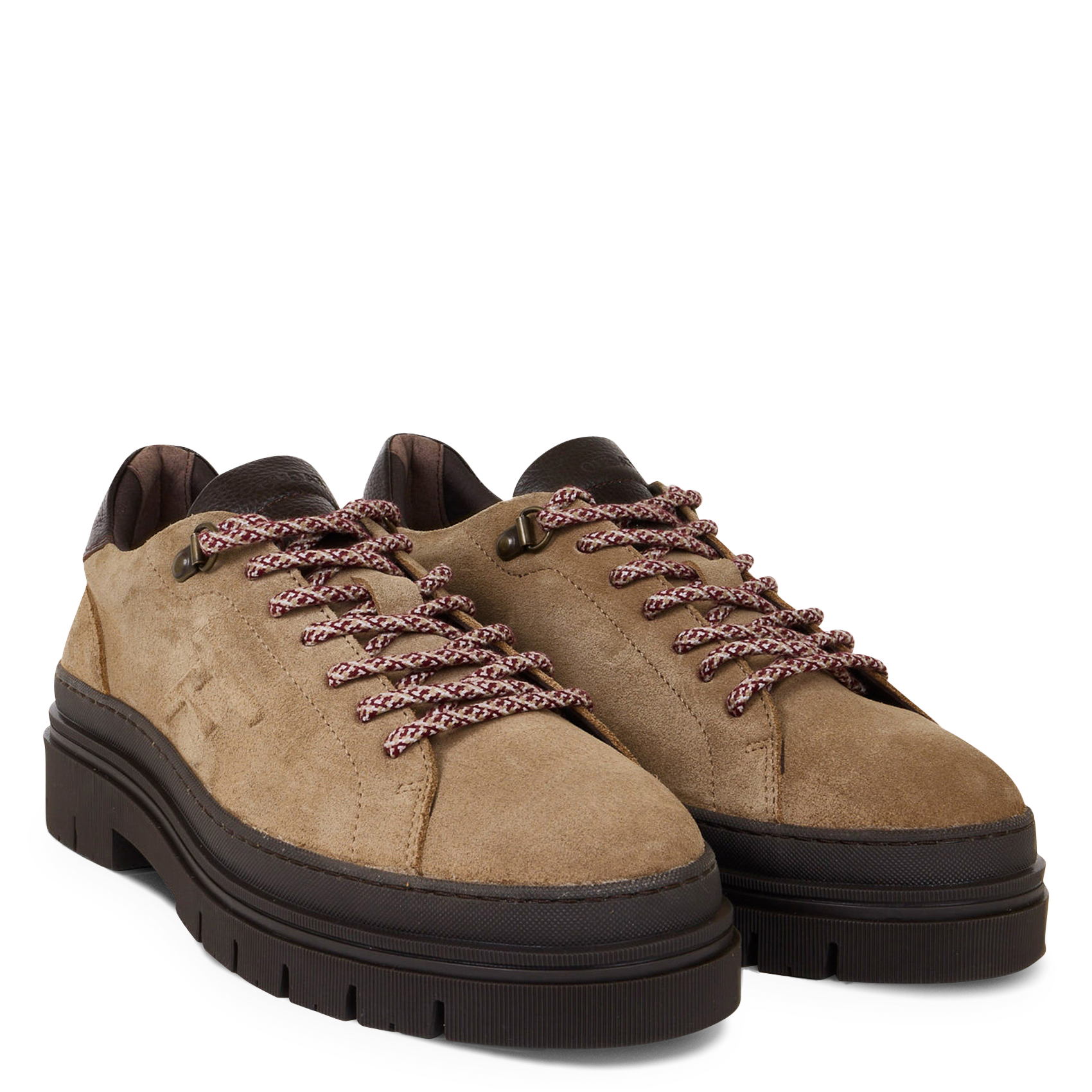 Sneaker aus Leder-Mix mit Keilabsatz FAGUO Beige