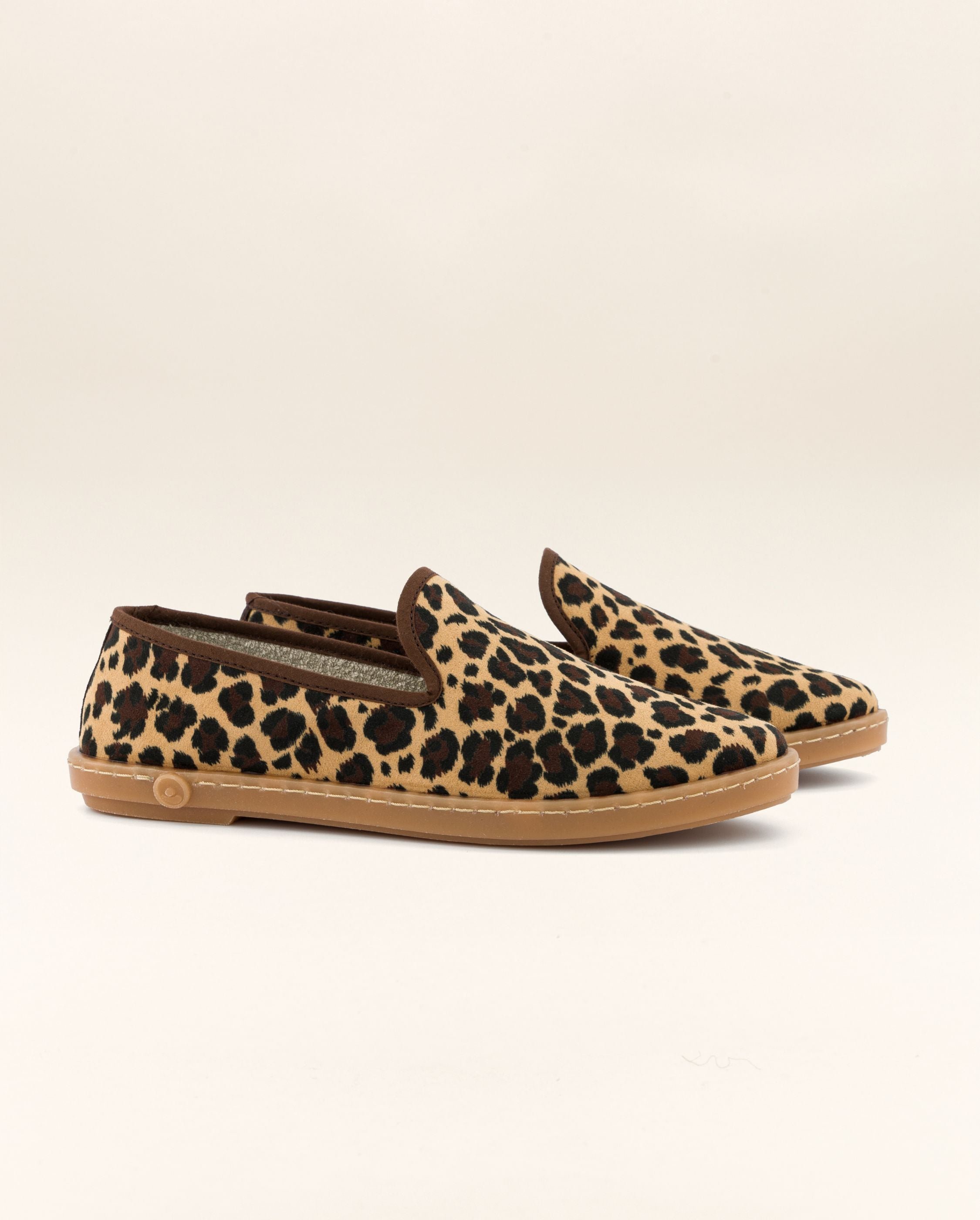 Women's suede leopard slippers ANGARDE Brown