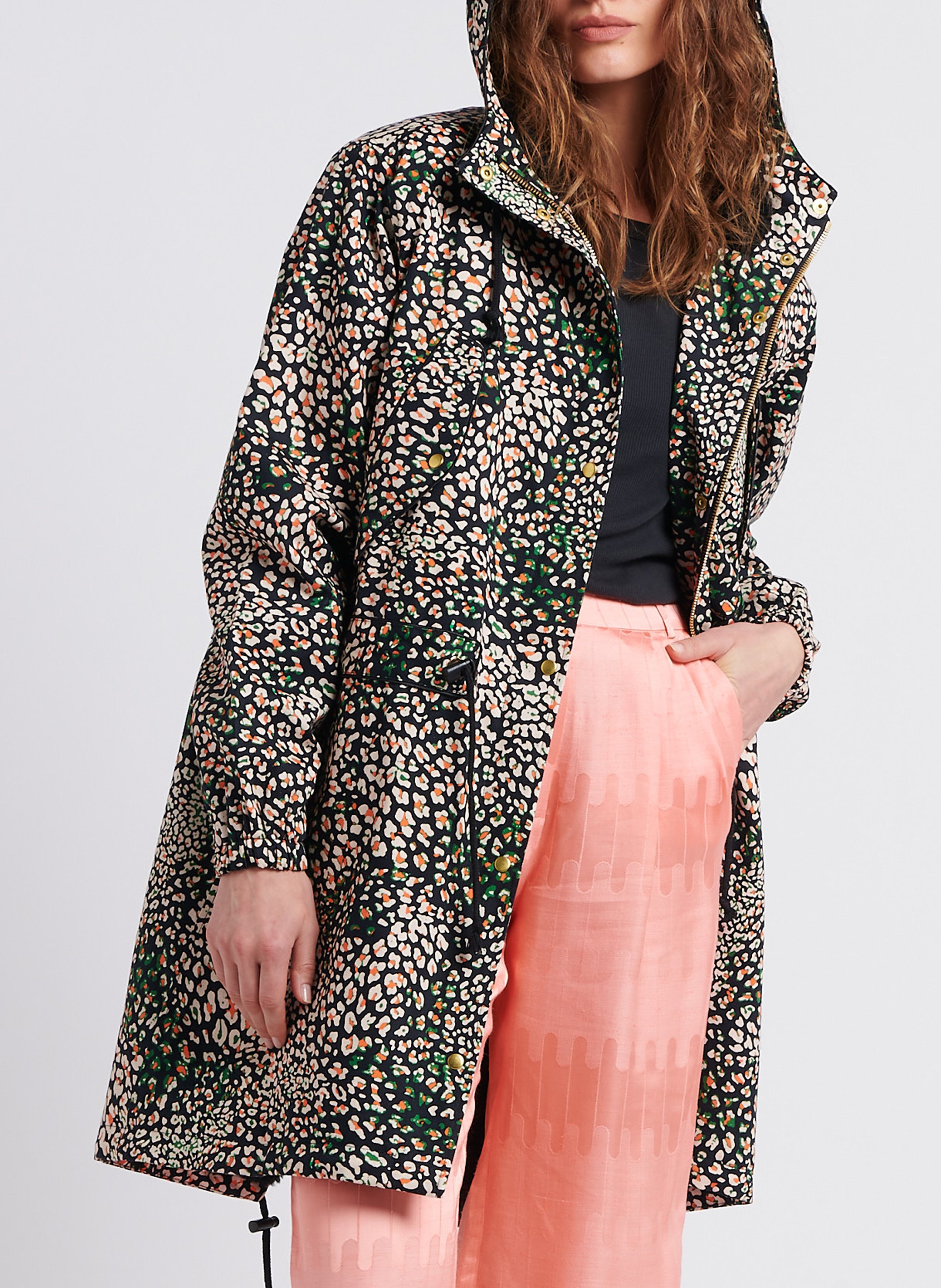Printed cotton hooded coat HEIMSTONE Multicolored
