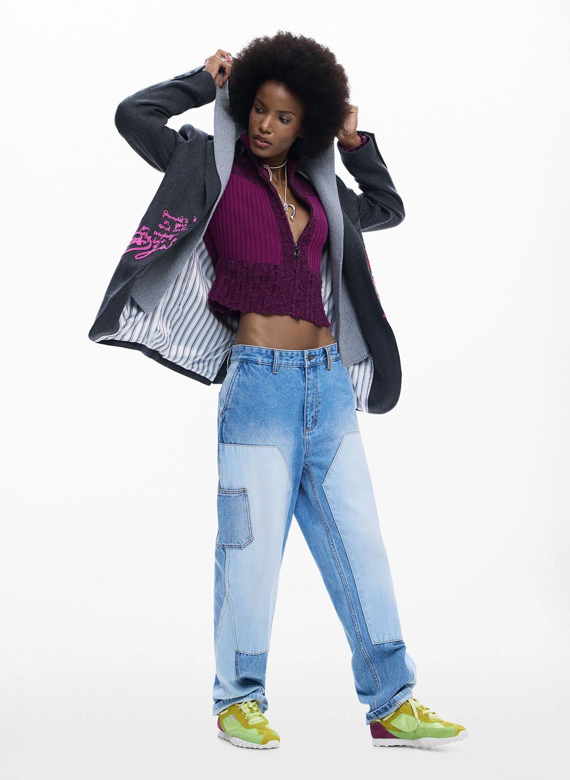 Veste col tailleur  DESIGUAL Noir