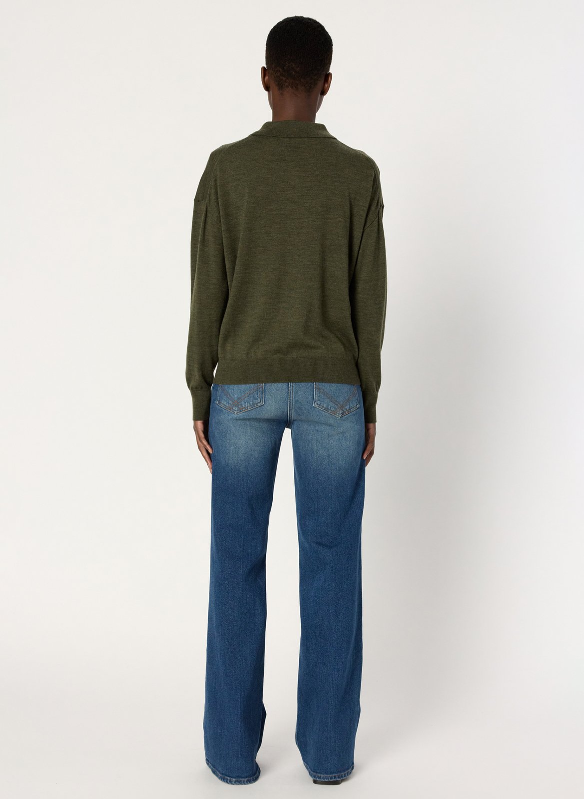 Pull col polo en laine GERARD DAREL Kaki