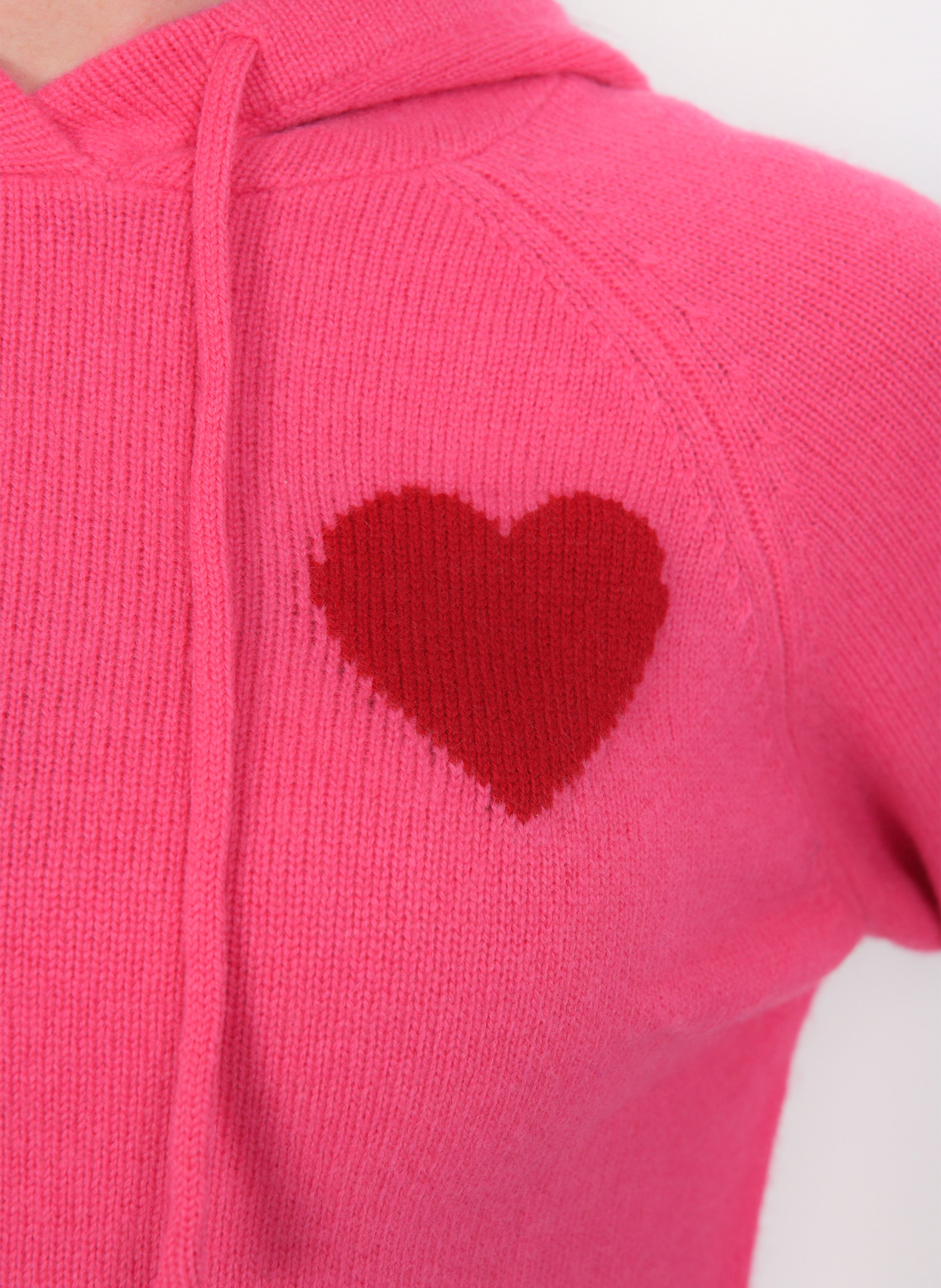 Pull oversize à capuche en laine et cachemire KOOKAI Rose