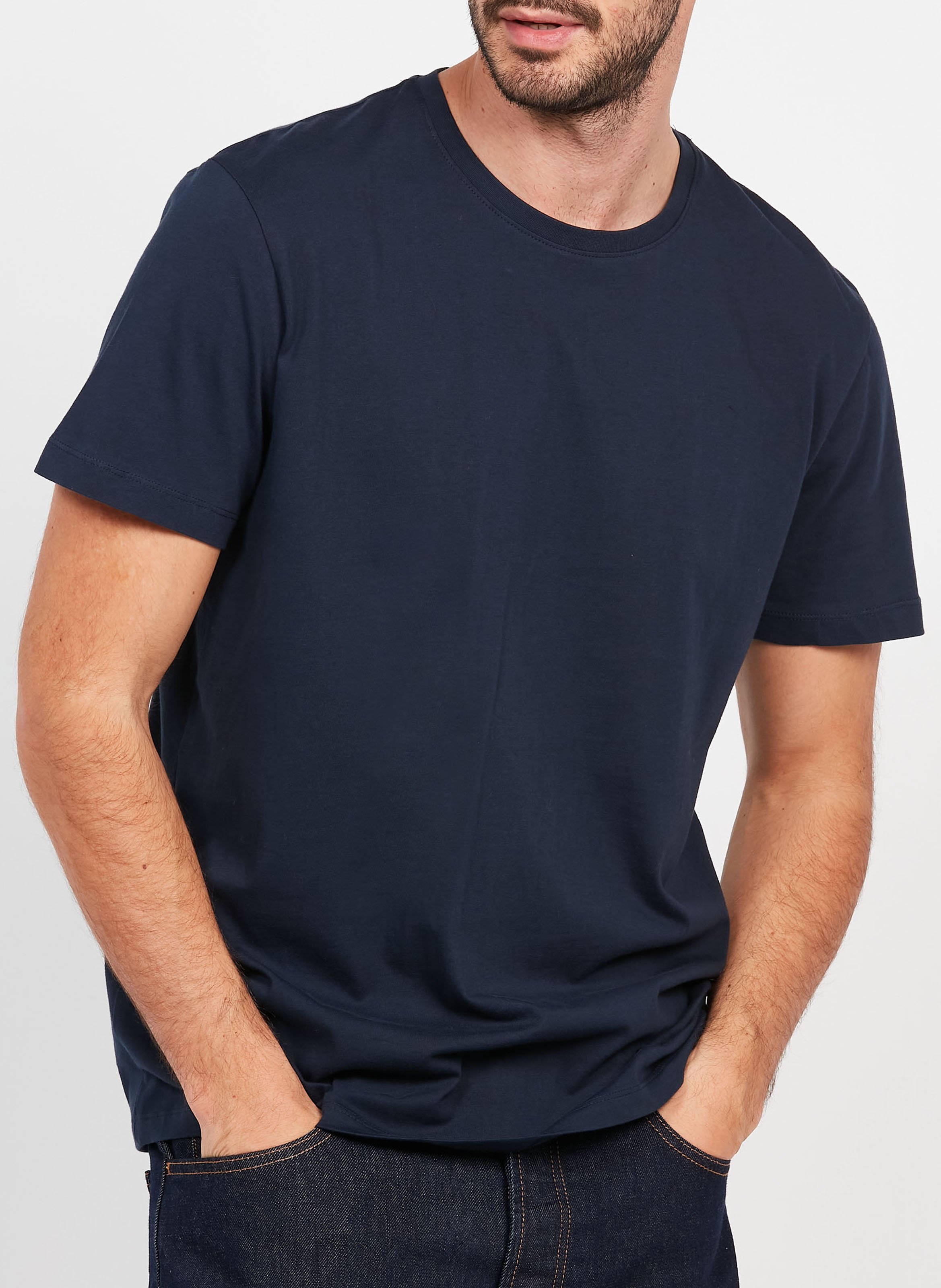 Tee-shirt droit col rond en coton SELECTED