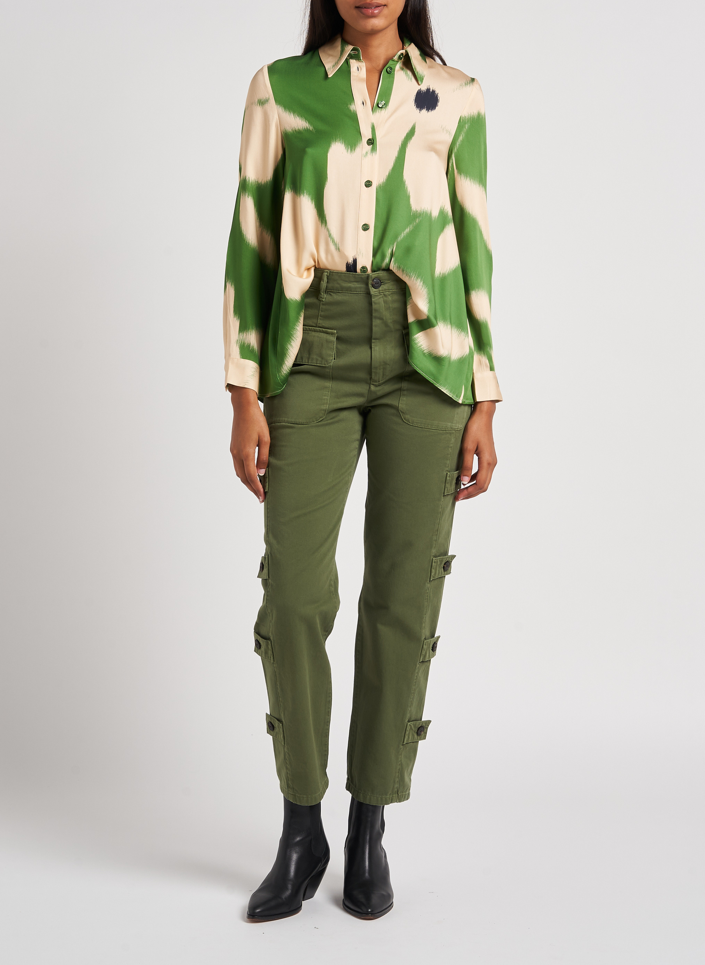 Rechte, katoenen broek PINKO Kaki