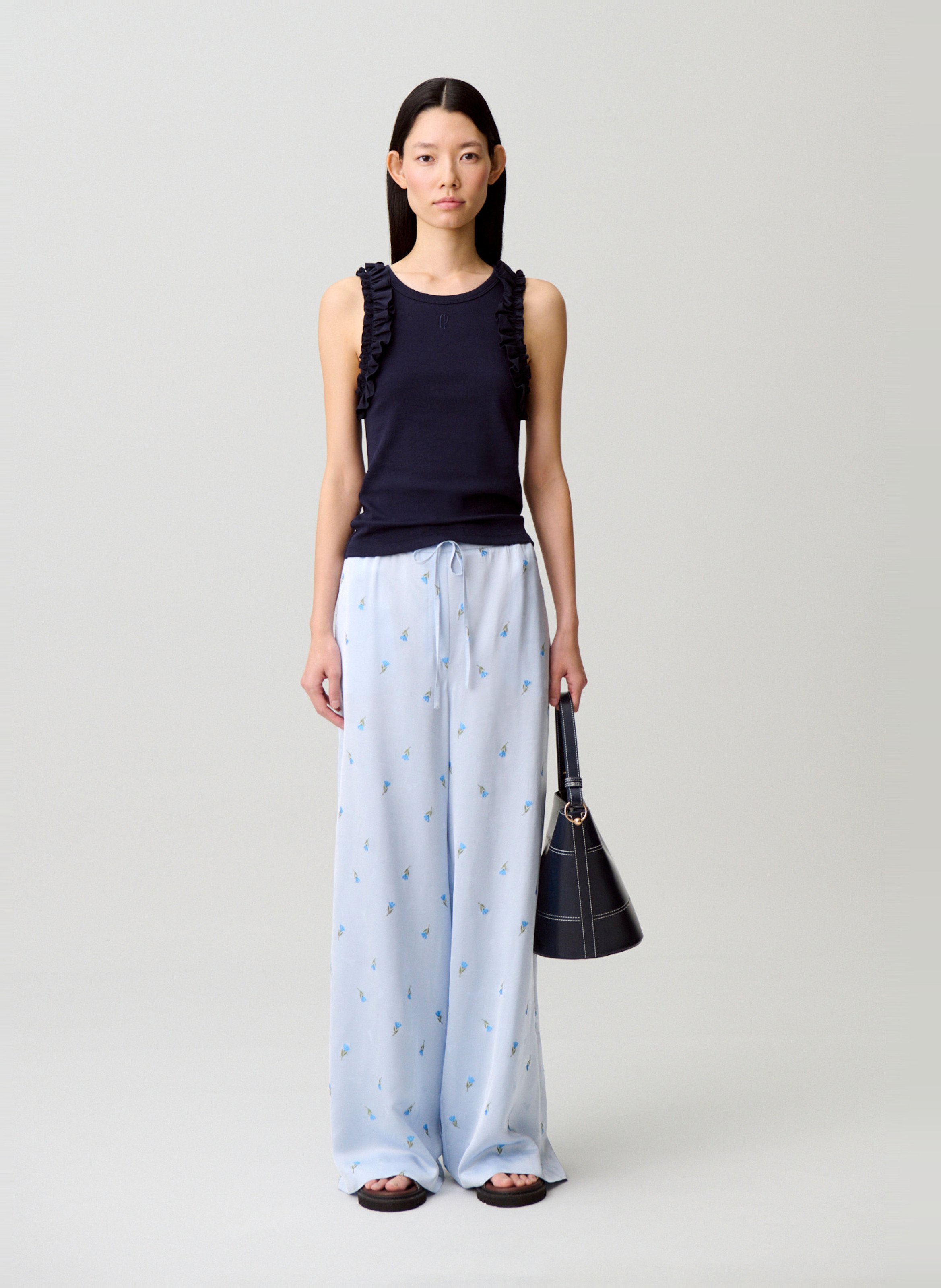 Top col rond  CLAUDIE PIERLOT Bleu