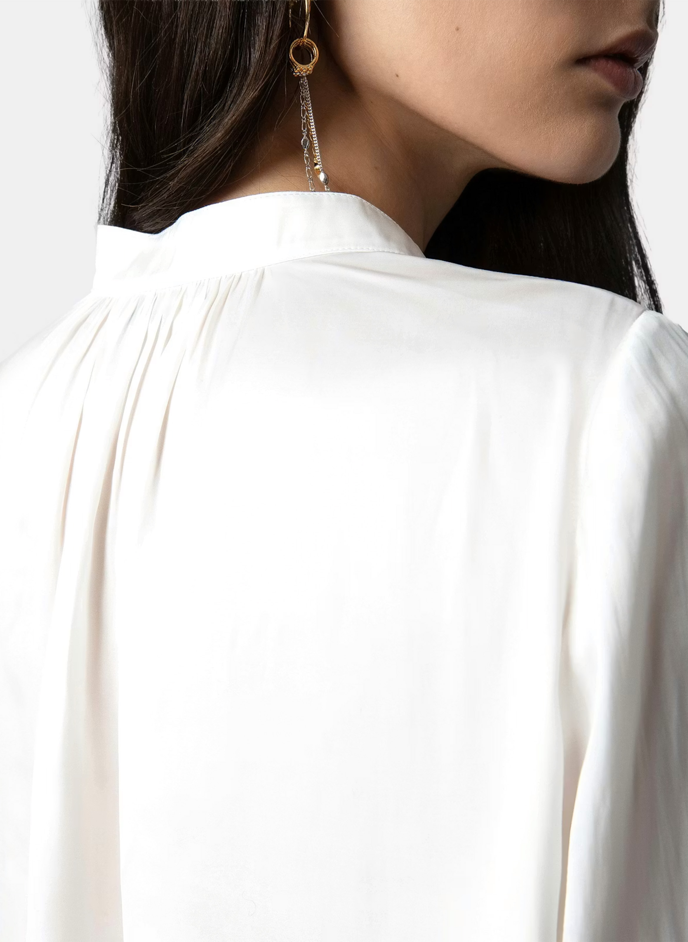 Top mit fließendem Satin-V-Ausschnitt ZADIG&VOLTAIRE Weiss