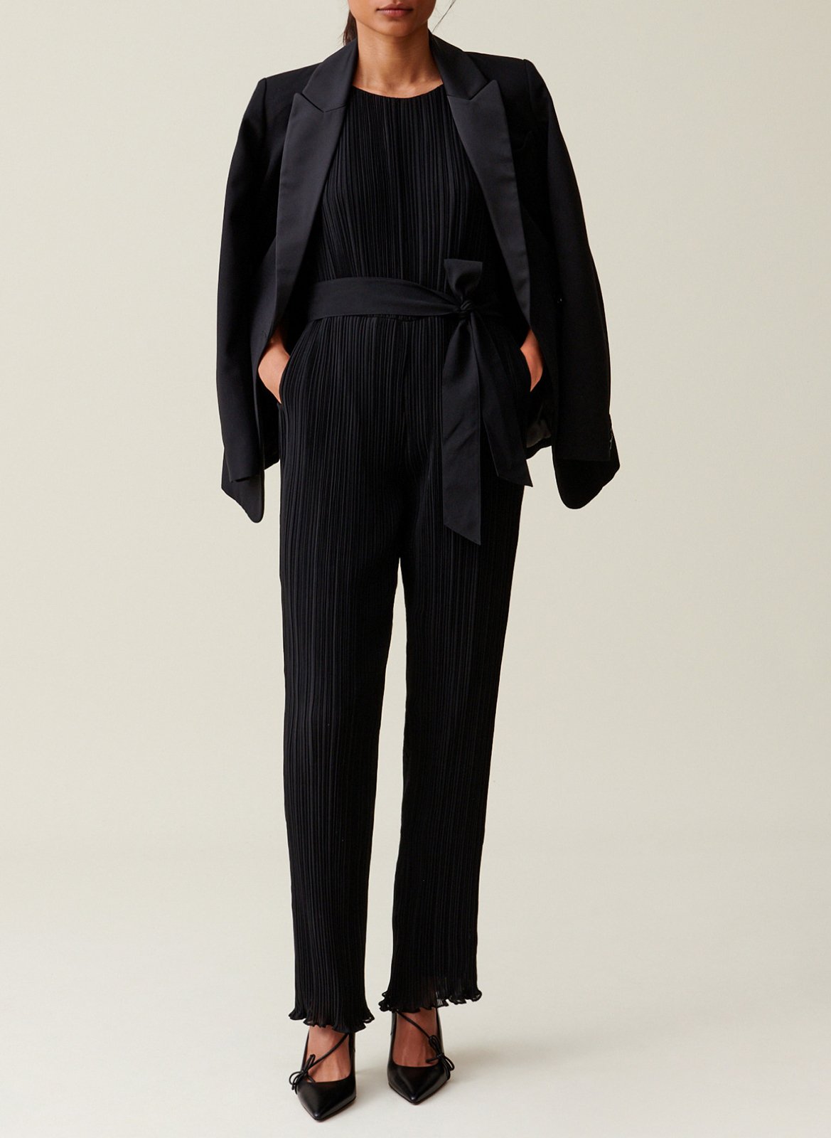 Combinaison plissée col bateau CLAUDIE PIERLOT Noir