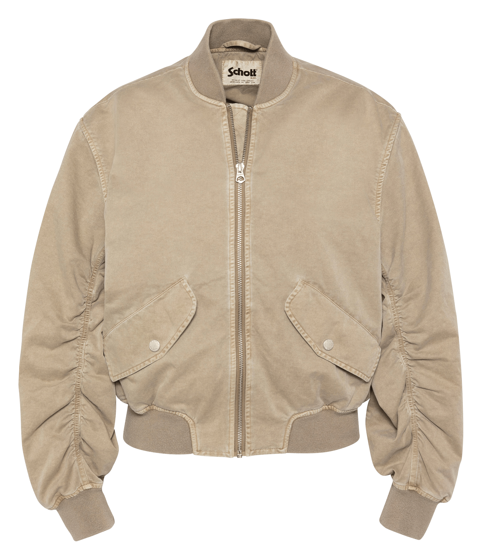 Oversized cotton teddy collar jacket SCHOTT