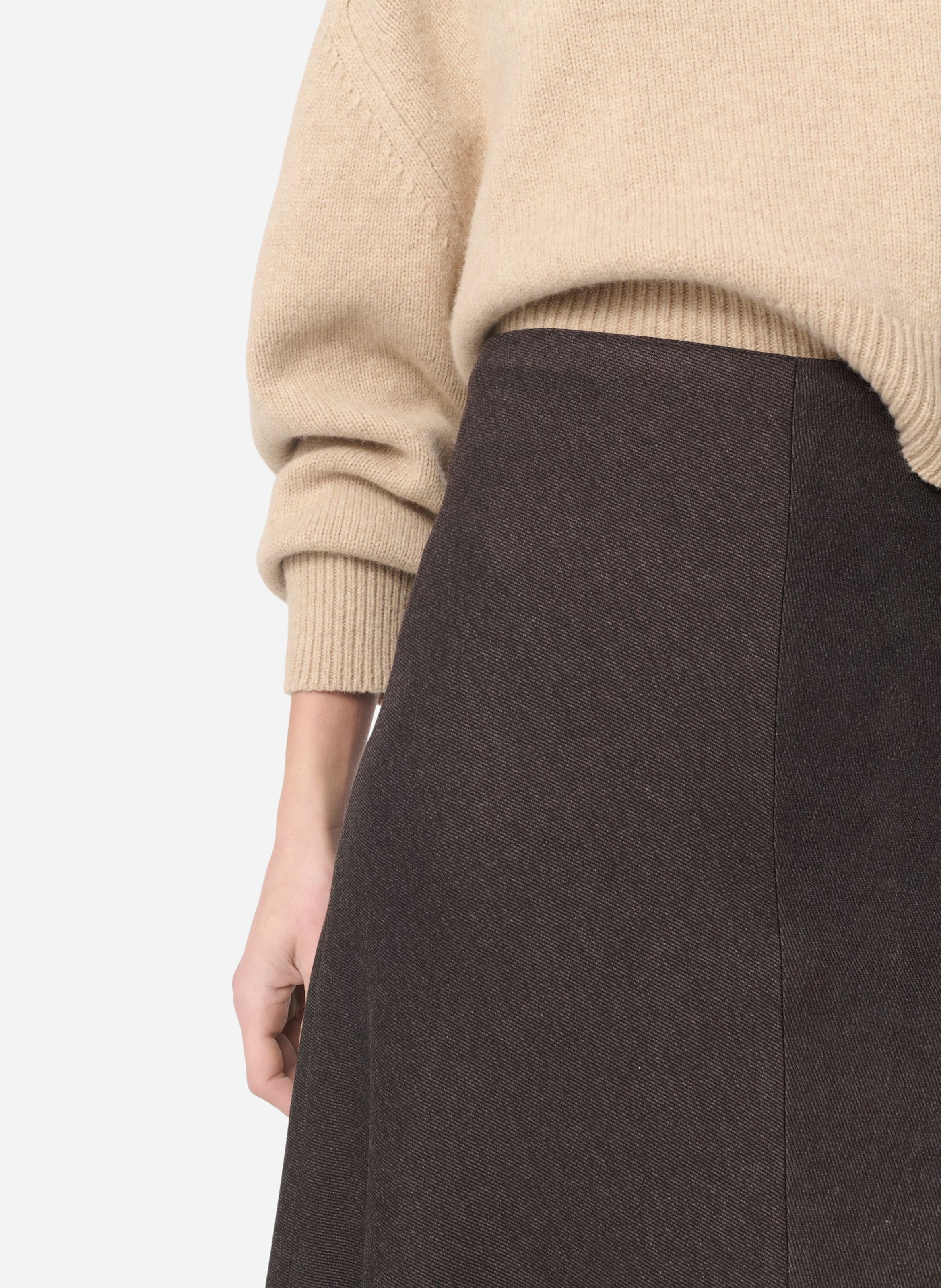 High-waisted midi skirt VANESSA BRUNO Brown