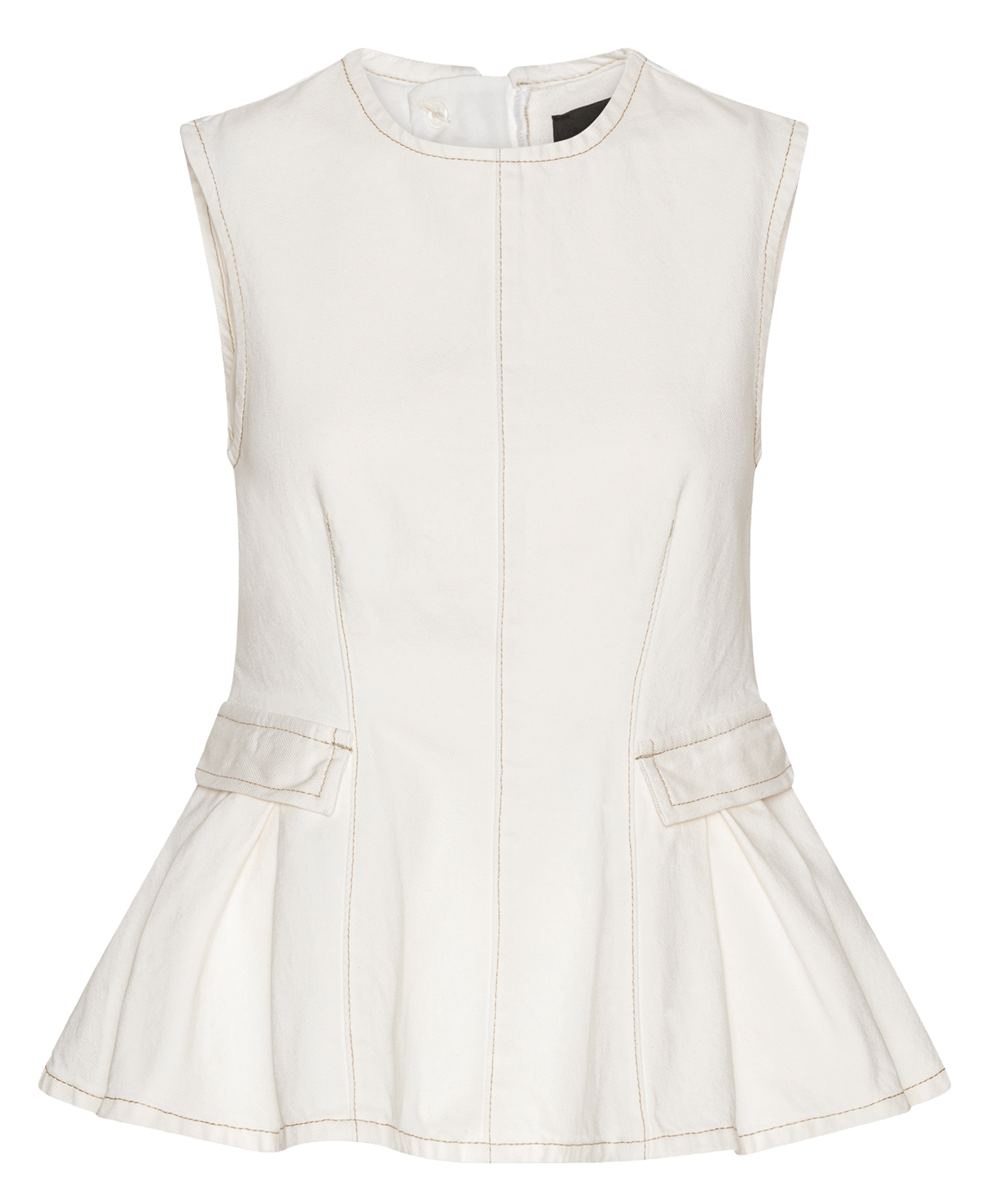 Top sans manches en coton bio ROTATE Blanc