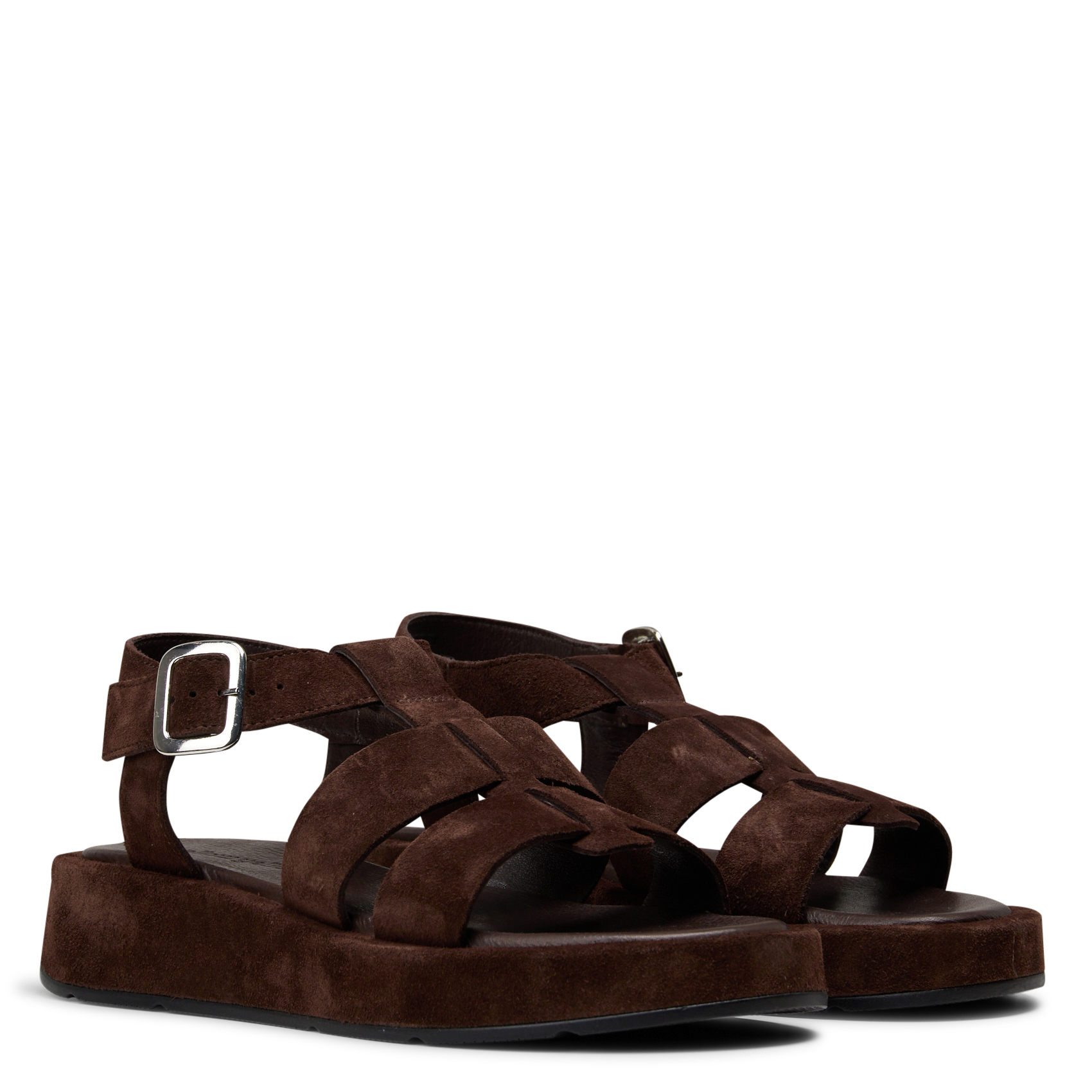 Leather platform sandals MELLOW YELLOW Brown