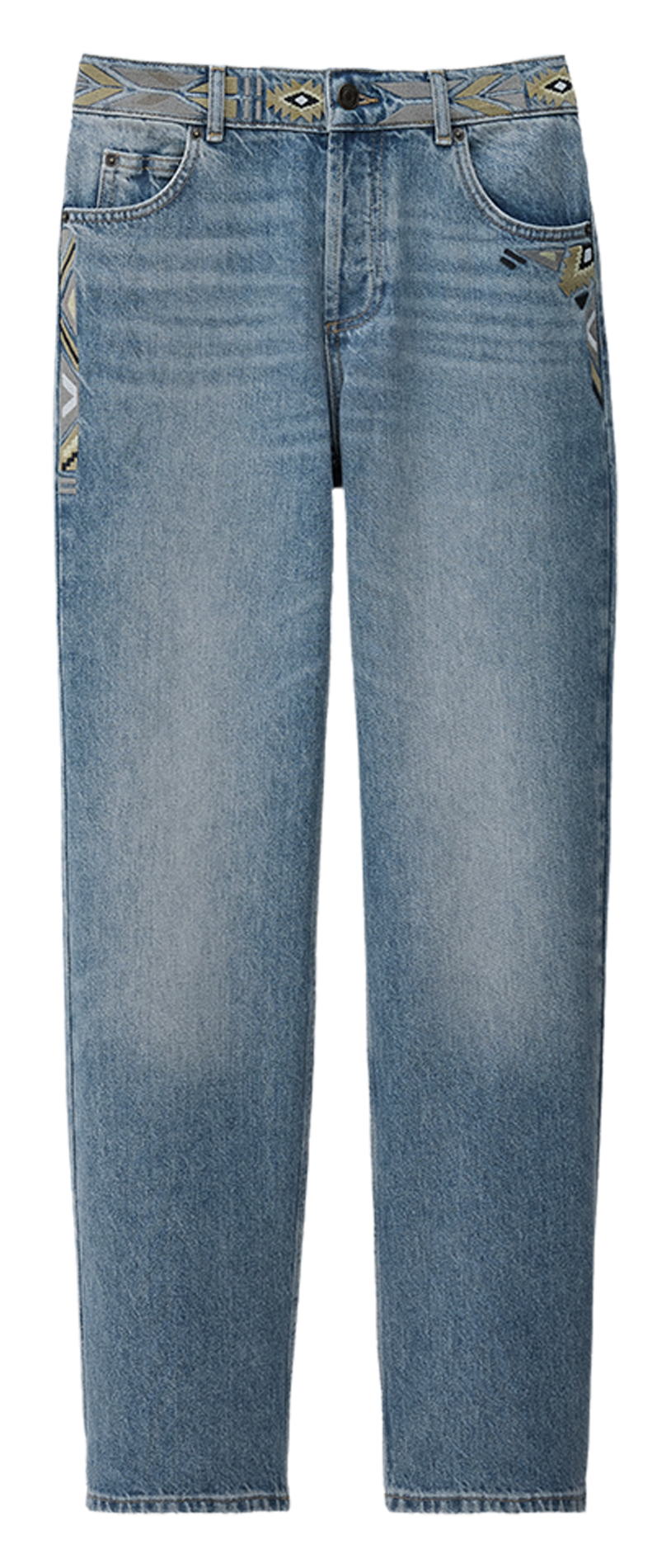 Low-rise straight leg jeans with embroidery BA&SH Blue
