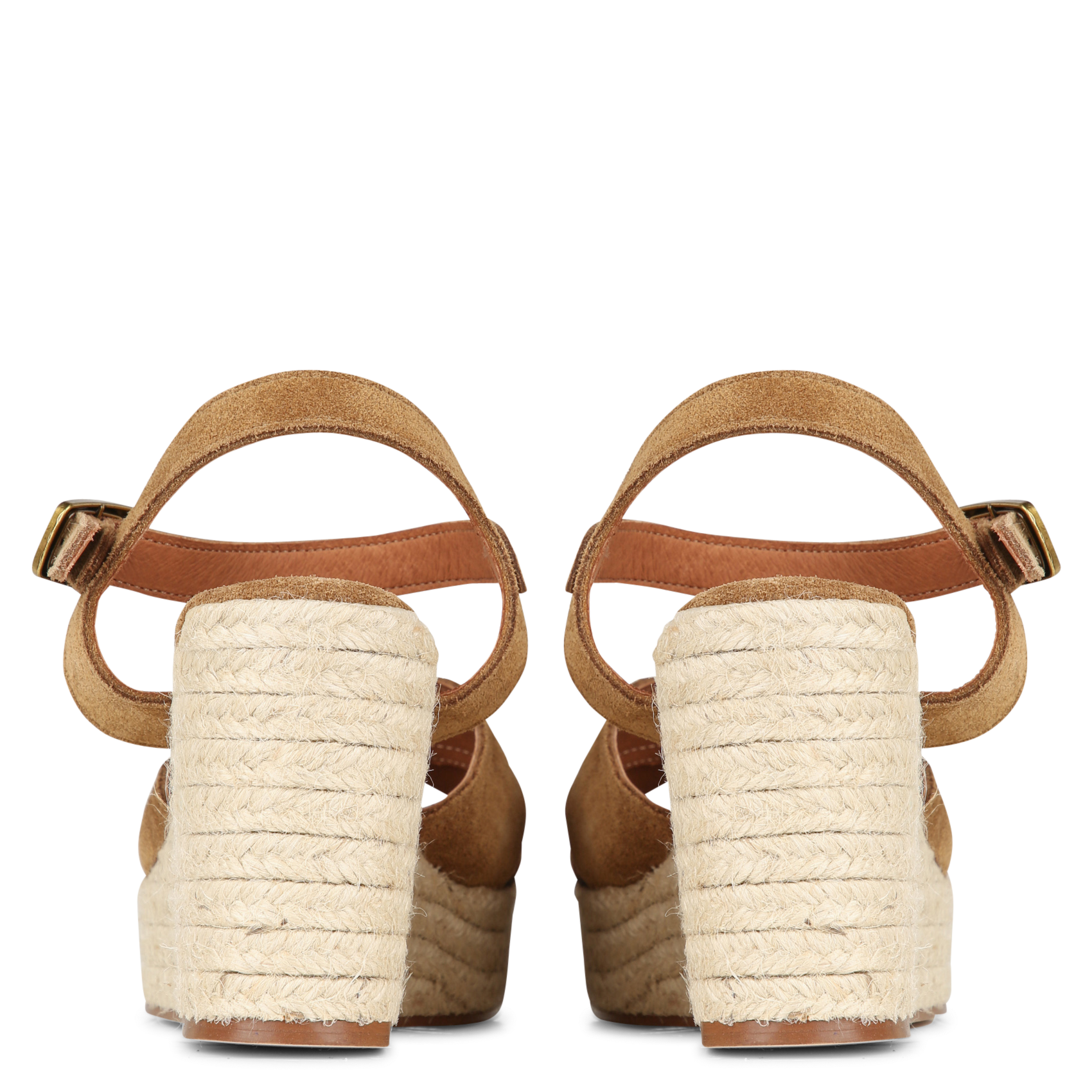 Sandales compensées en cuir MELLOW YELLOW Marron