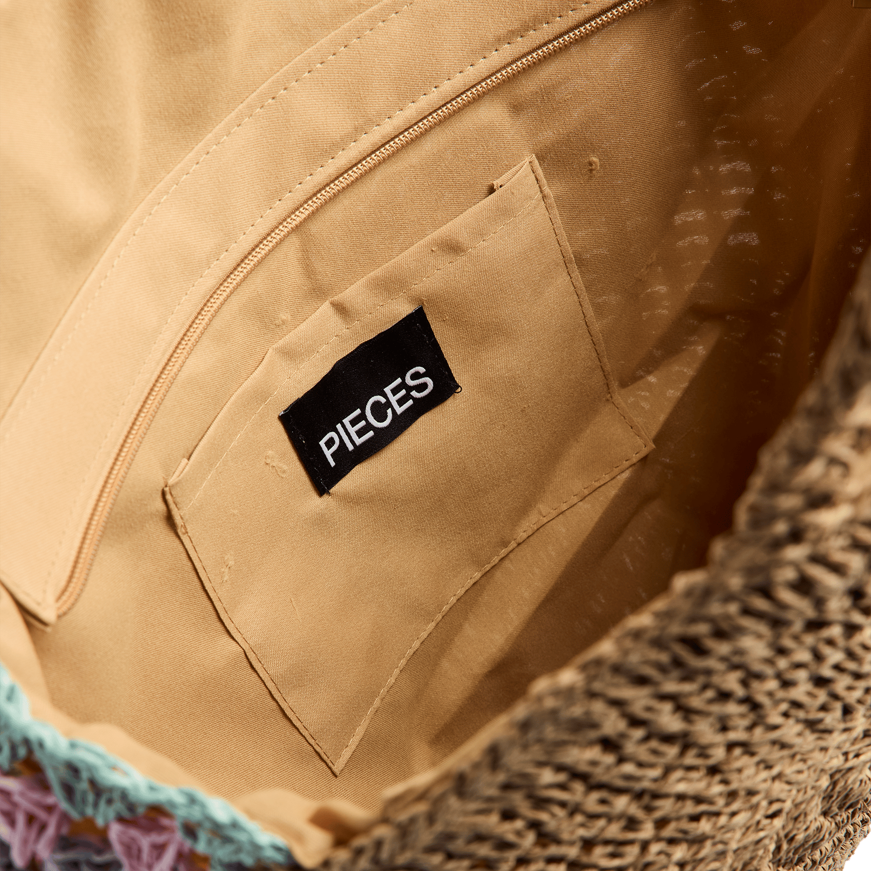 Rieten shopper PIECES Groen