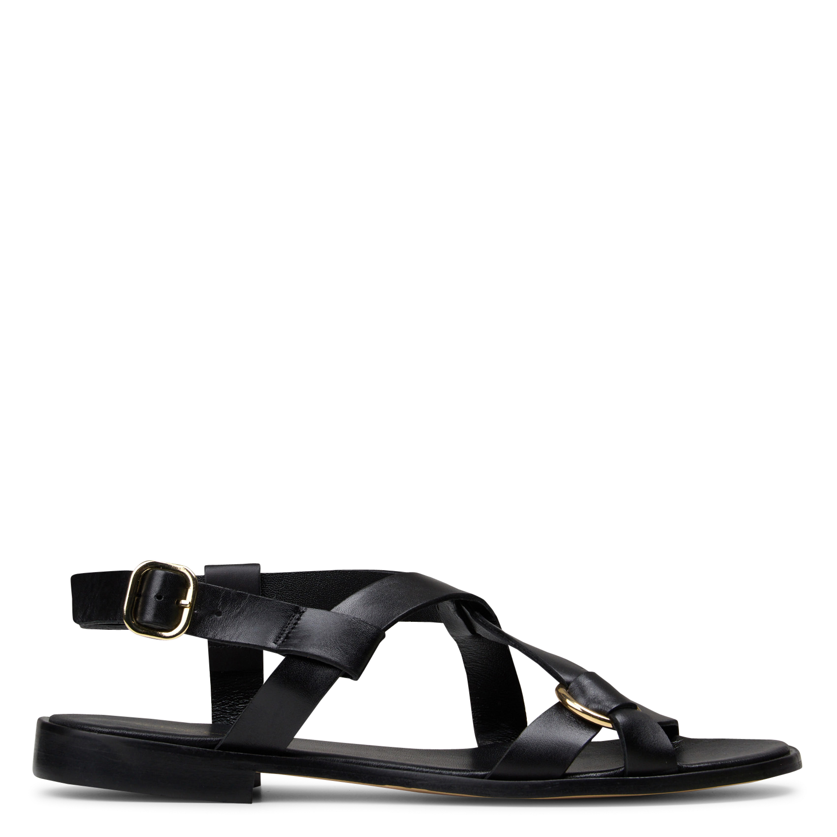 Flache Ledersandalen in Uni-Farben MAISON TOUFET