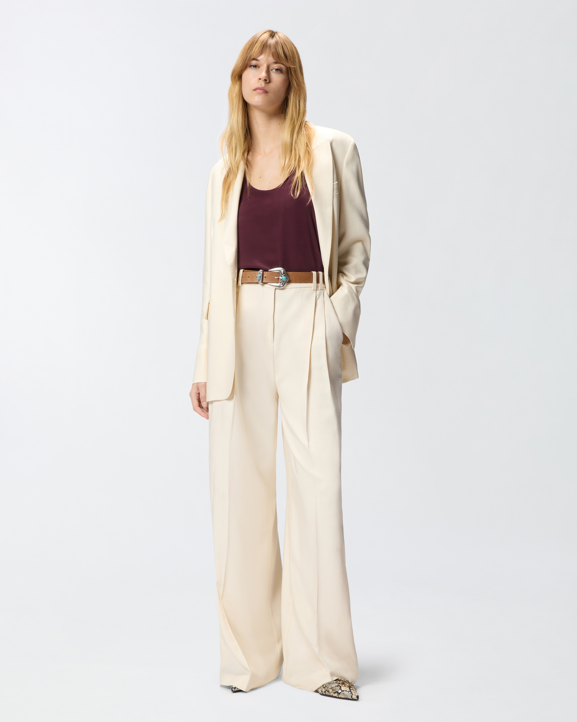 Veste droite effet rustique PINKO Beige