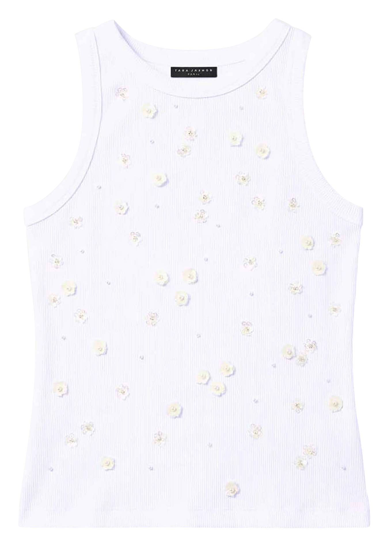 Strakke singlet | katoenblend TARA JARMON Wit