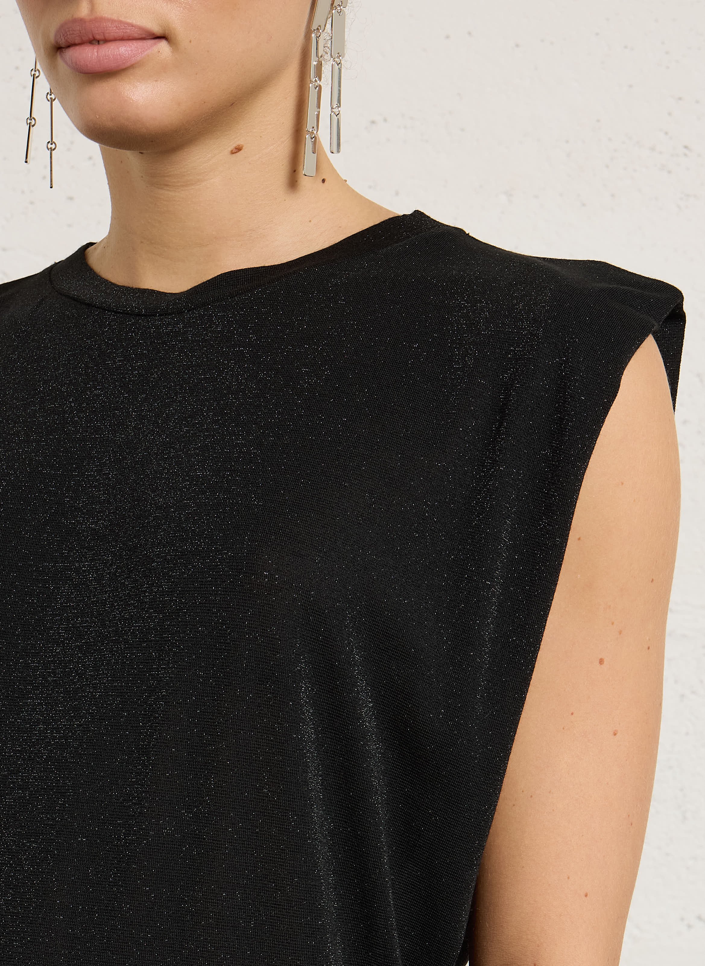 Top col rond en maille  MOMONI Noir