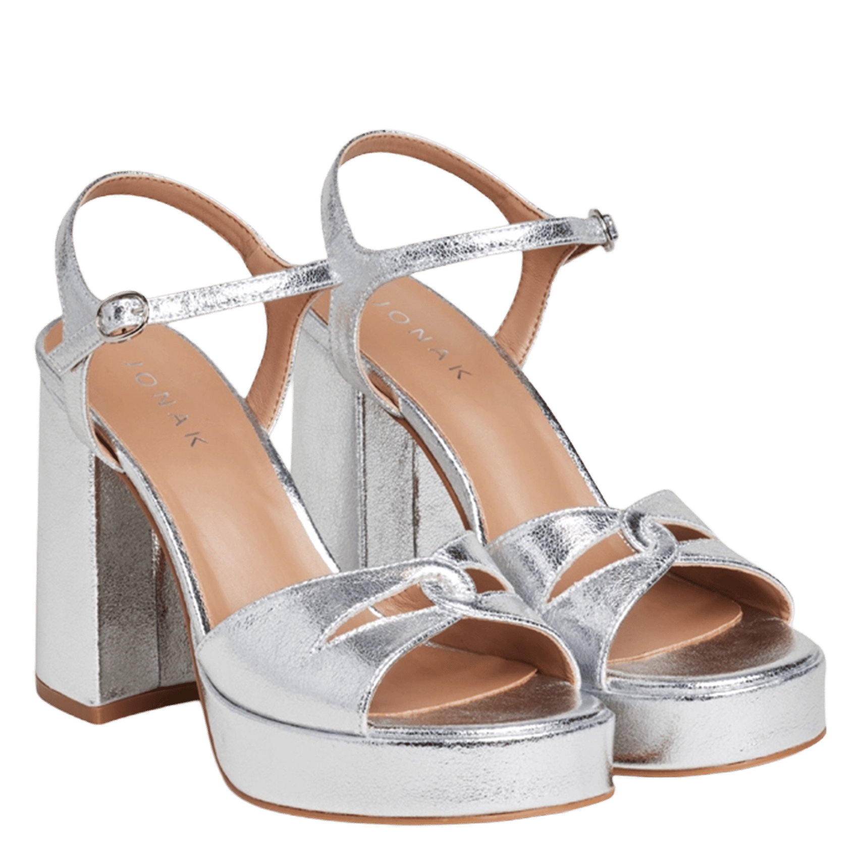 Sandalias altas metalizadas JONAK Plata