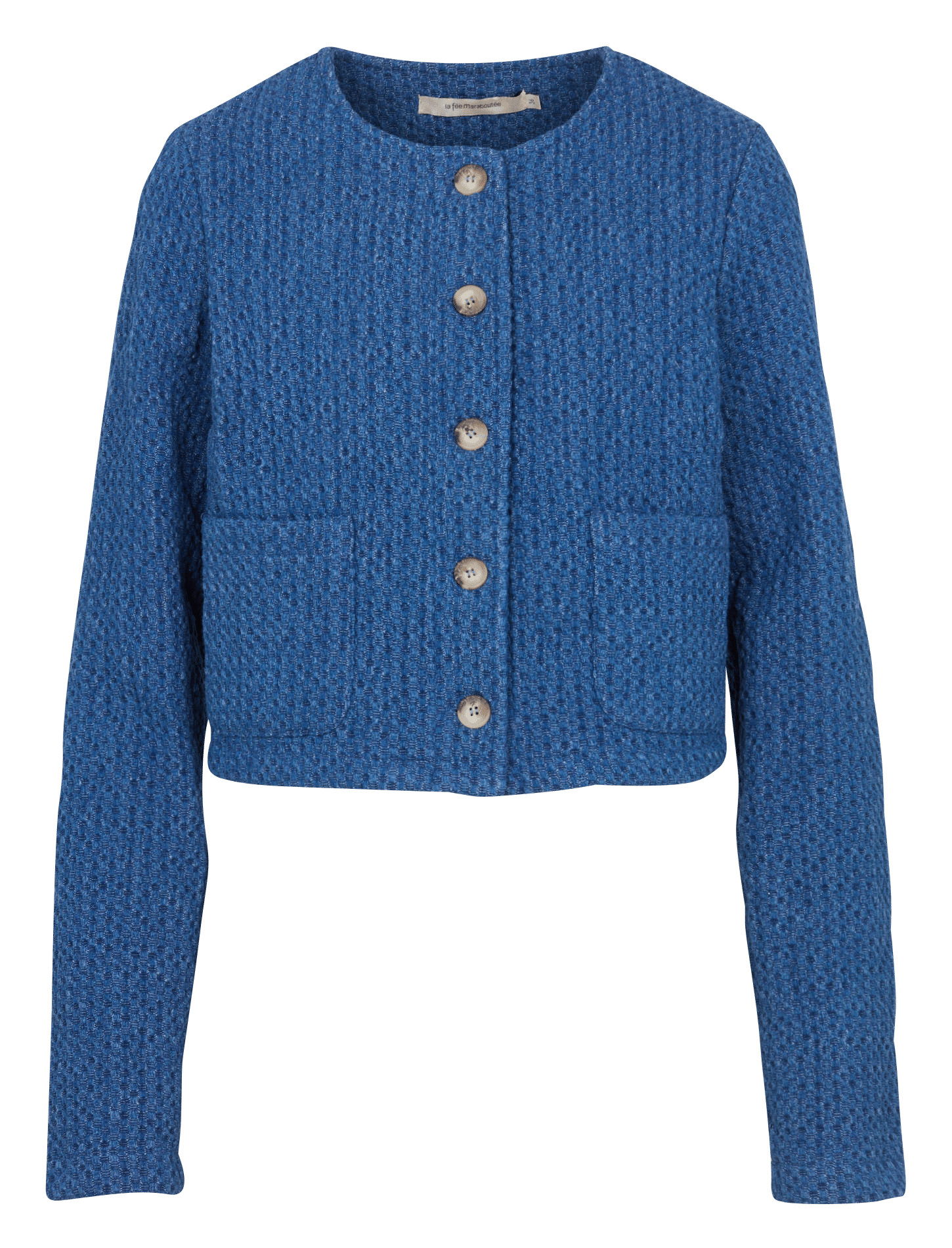 Veste courte col rond LA FEE MARABOUTEE Bleu