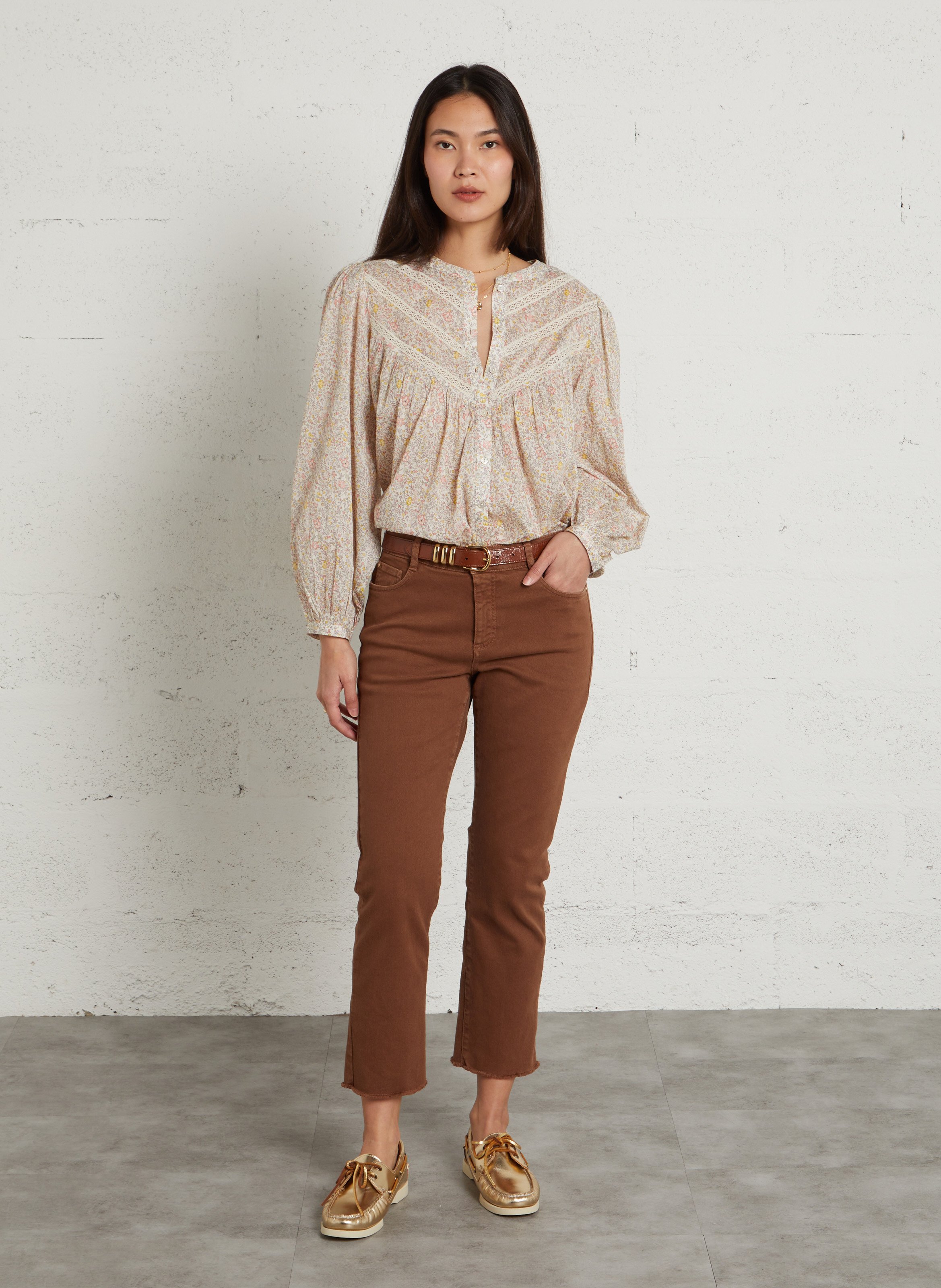 Rechte 7/8-jeans met 5 zakken MAISON 123 Bruin