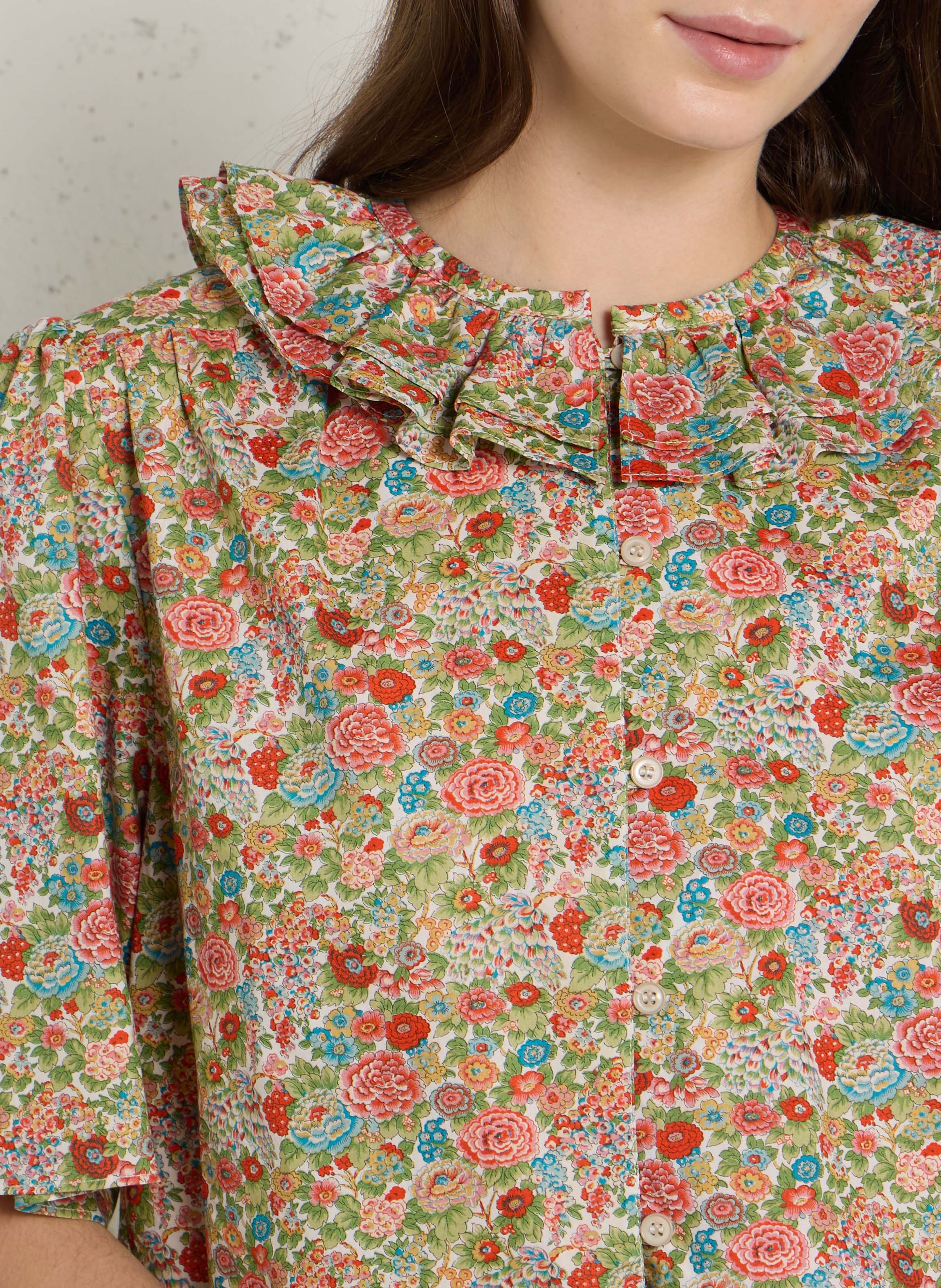 Top oversize cuello redondo de algodón estampado SUZIE WINKLE Verde