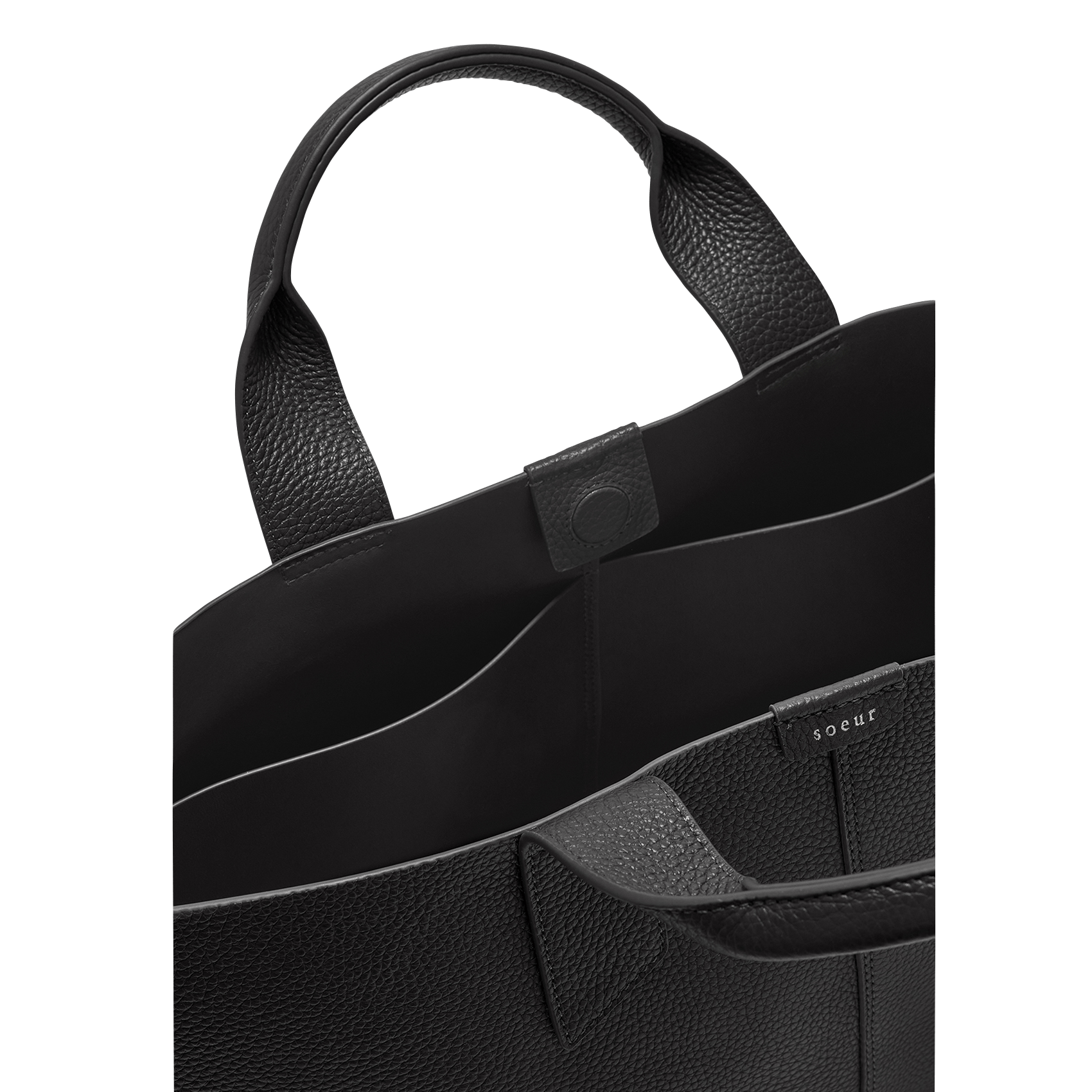Sac baguette en cuir SOEUR Noir