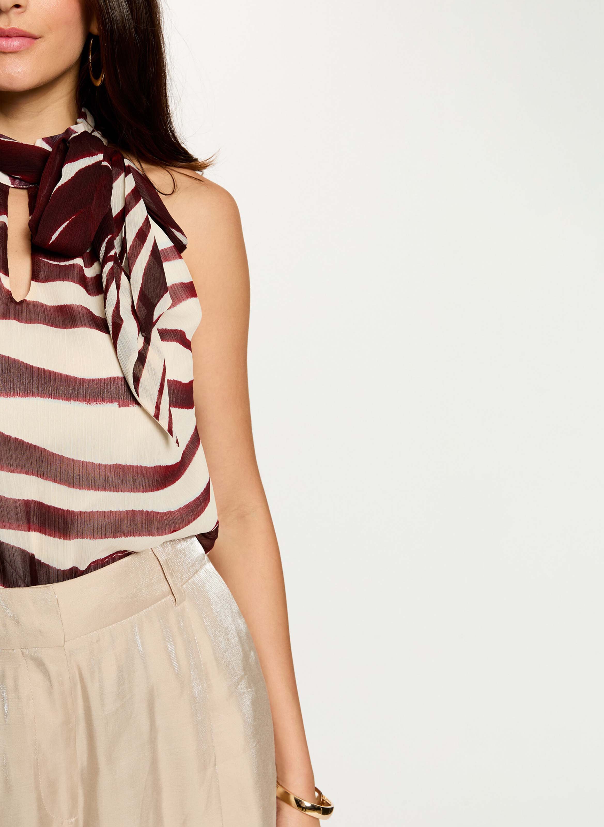 Top droit imprimé en coton MORGAN Multicolore