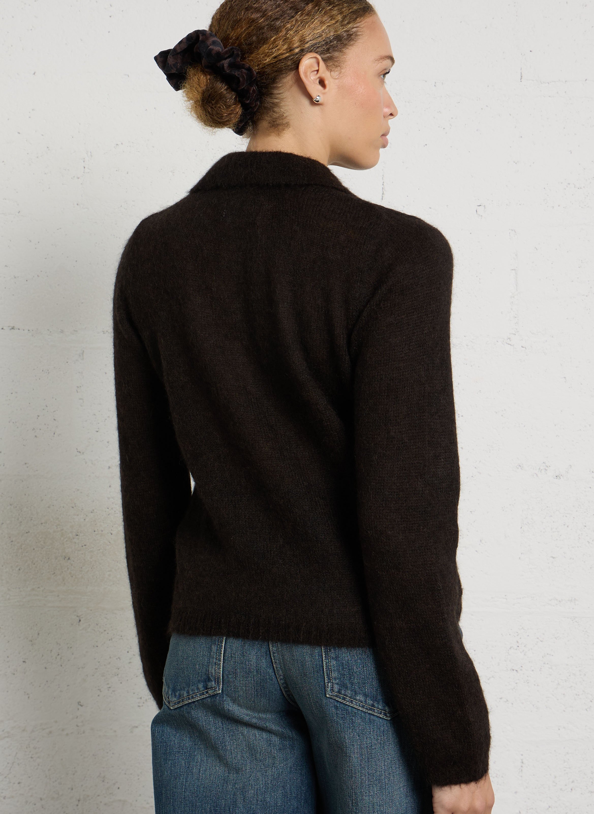 Angepasster Pullover mit Polokragen aus einer Wollmischung DES PETITS HAUTS Braun