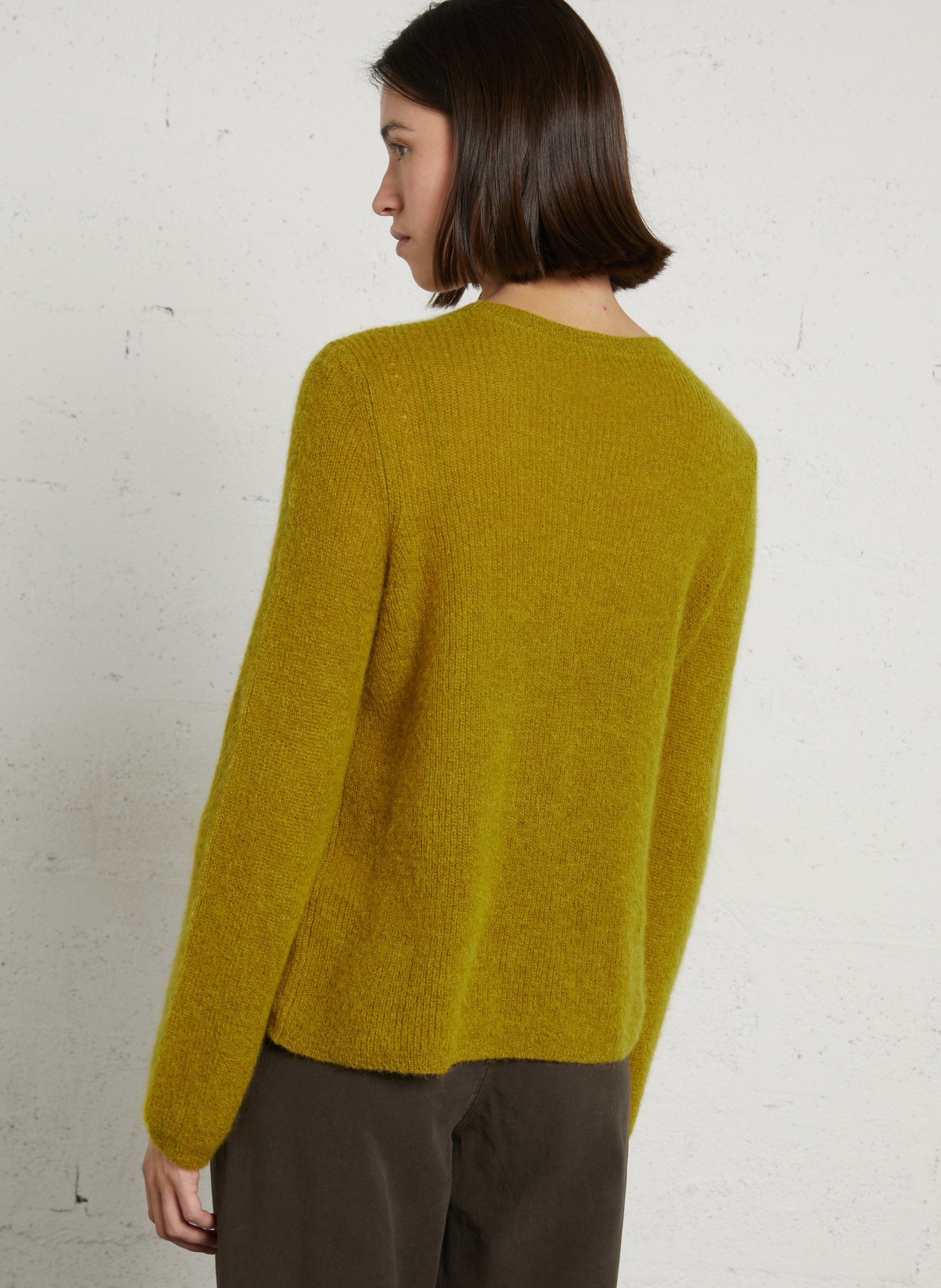 Oversize round-neck knit sweater DES PETITS HAUTS Green