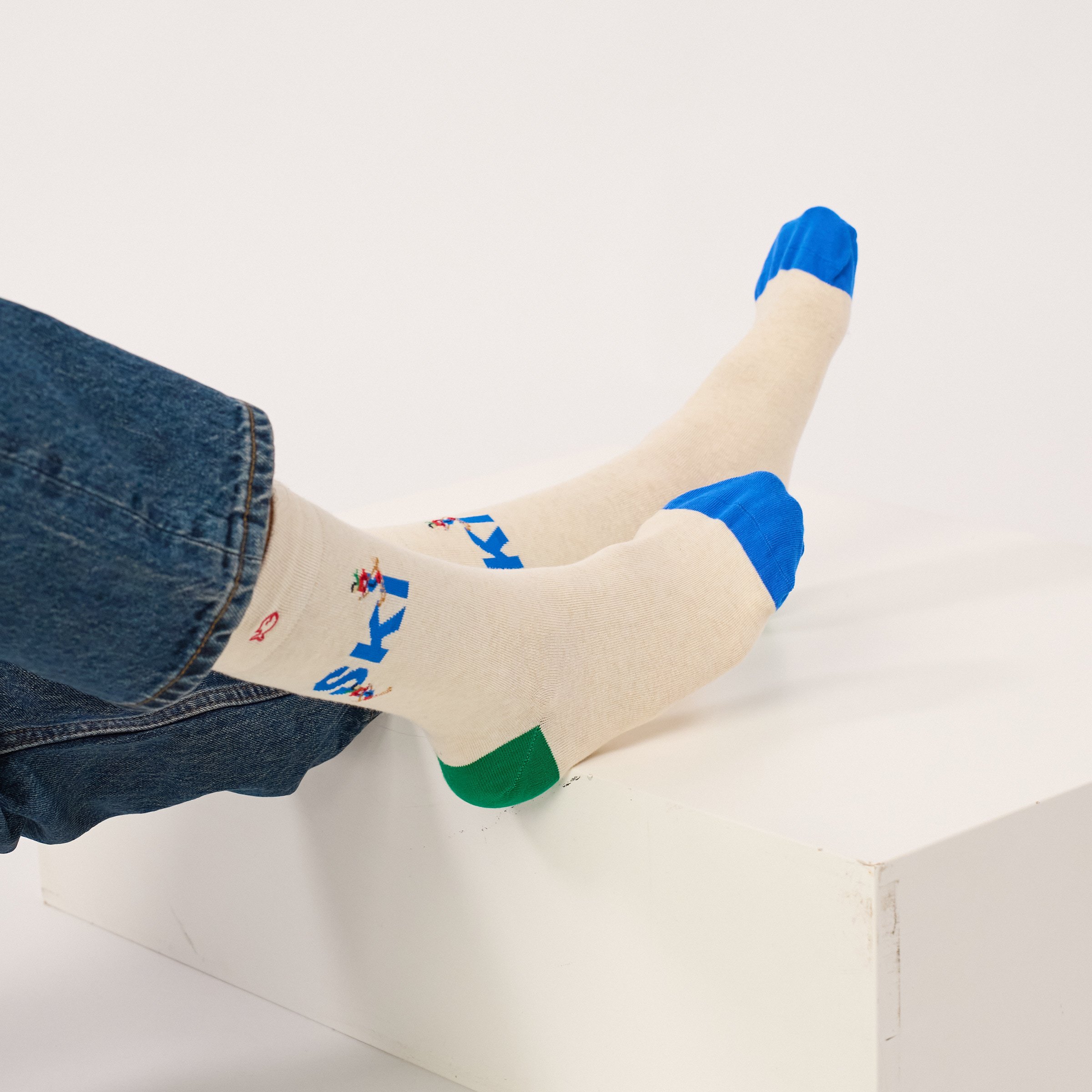 Combed Cotton Socks with Patterns BILLYBELT Beige