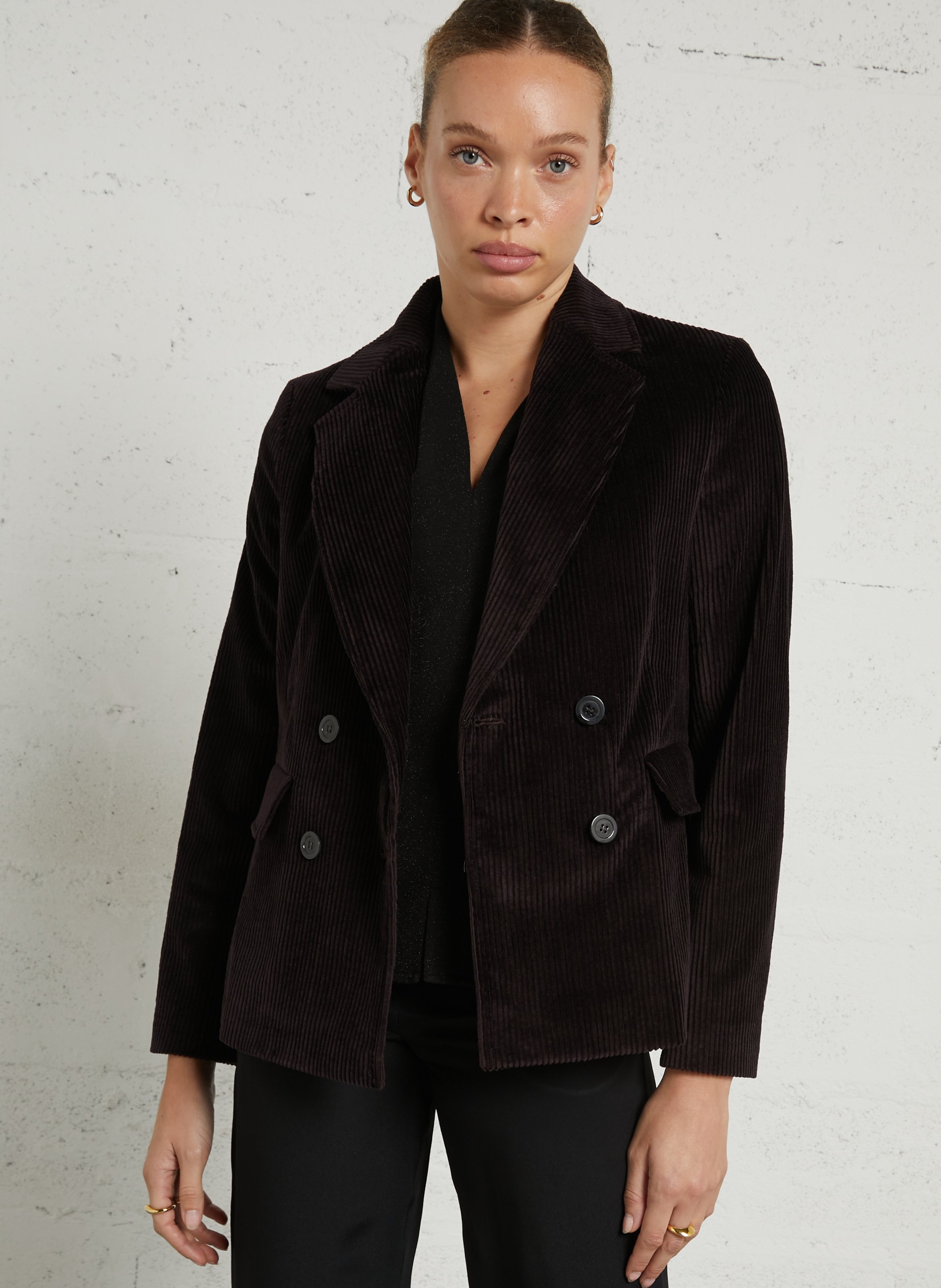 Cotton-blend jacket with tailored collar MOMONI Brown
