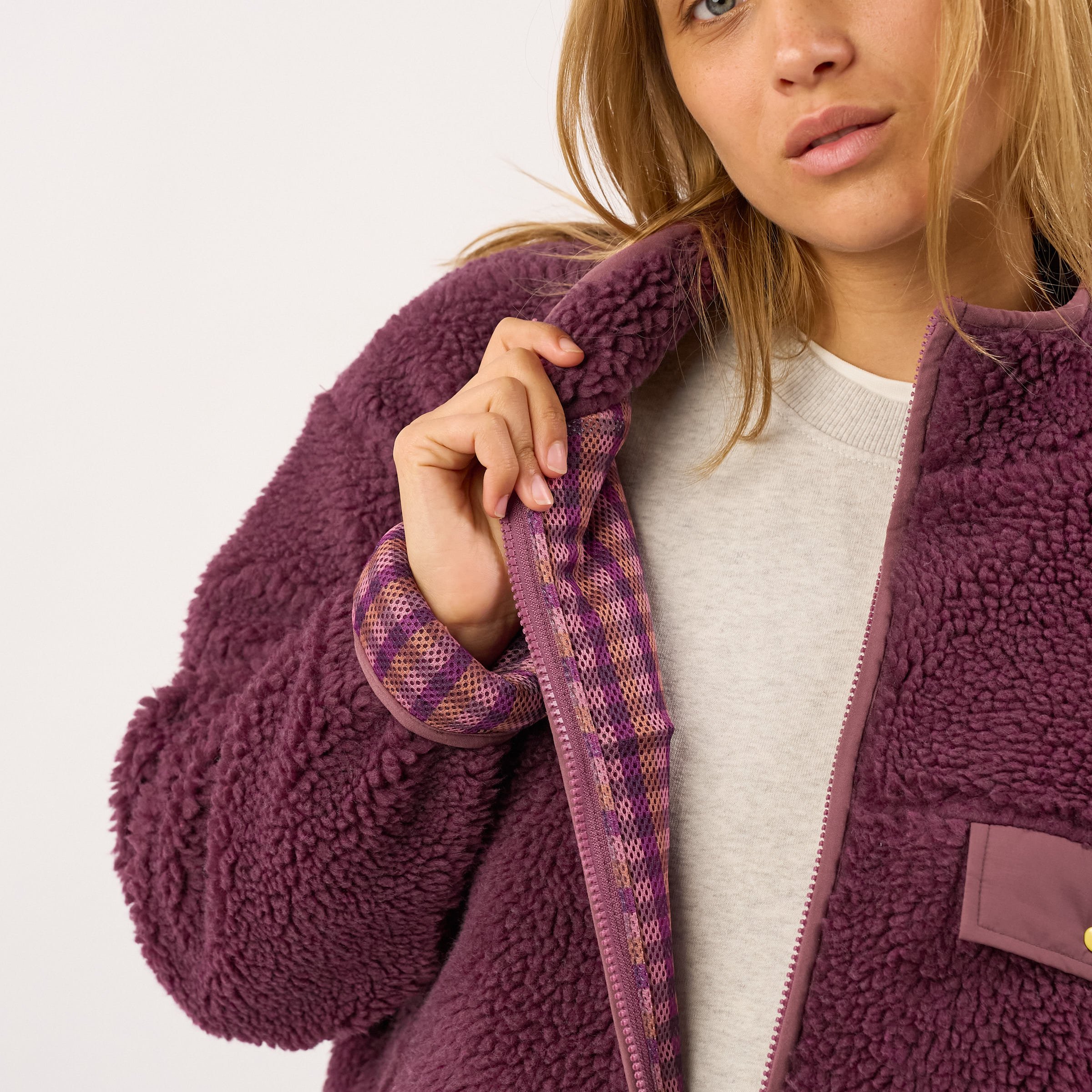 Sherpa zip-up jacket BILLYBELT Purple
